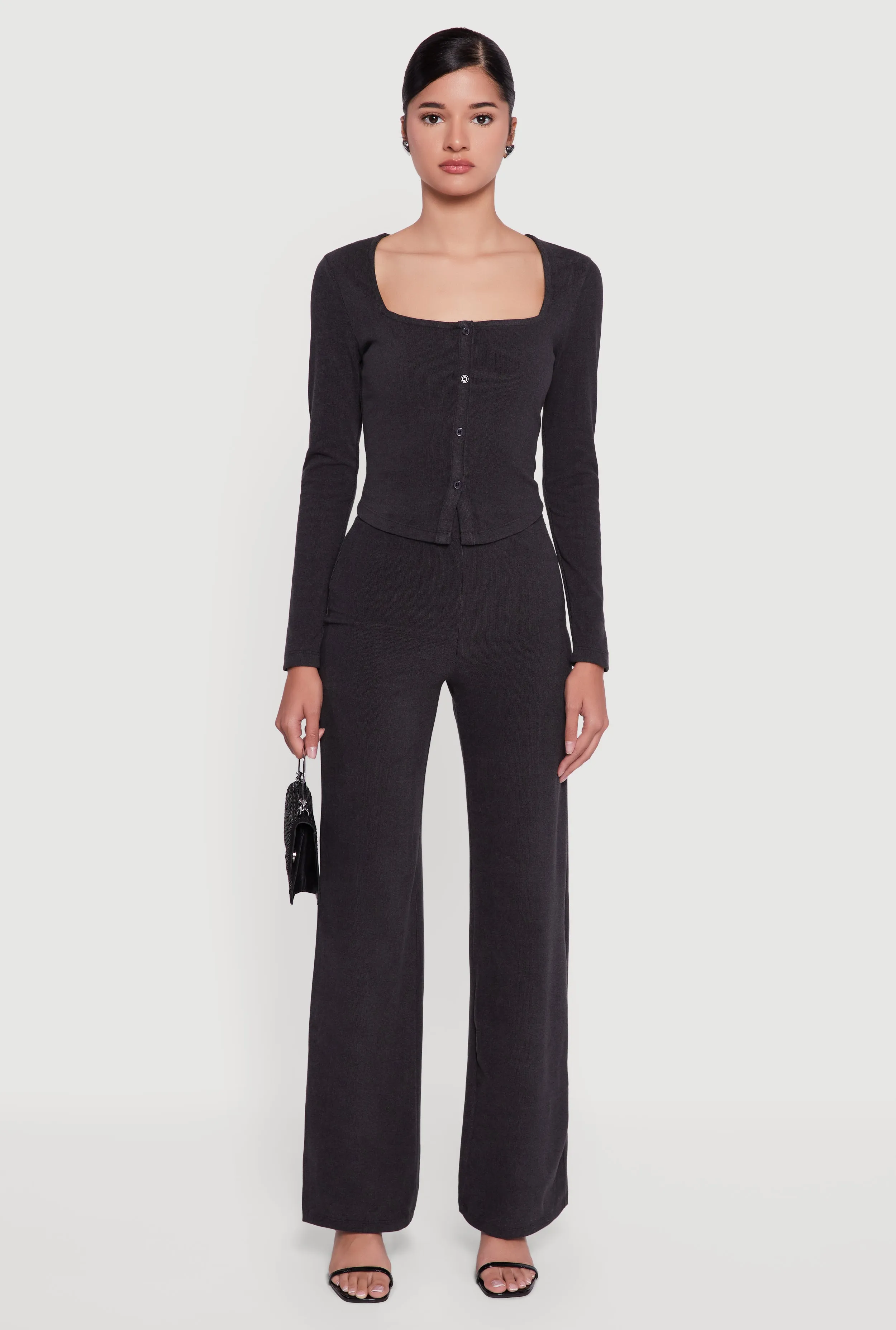 Brushed Knit Long Sleeve Square Neck Top sold by Rainbow product image thumbnail 3