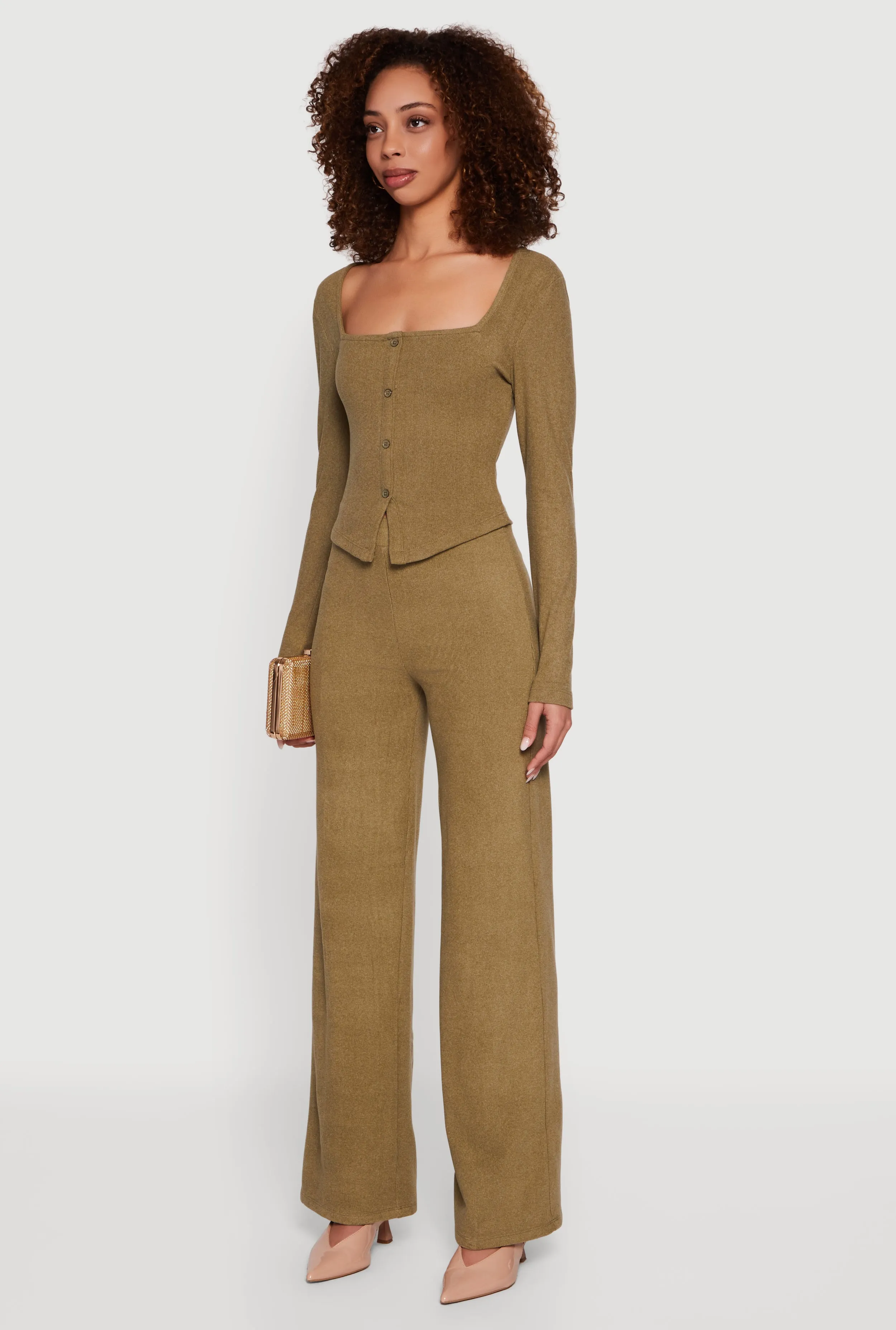 Brushed Knit Long Sleeve Square Neck Top sold by Rainbow product image thumbnail 5