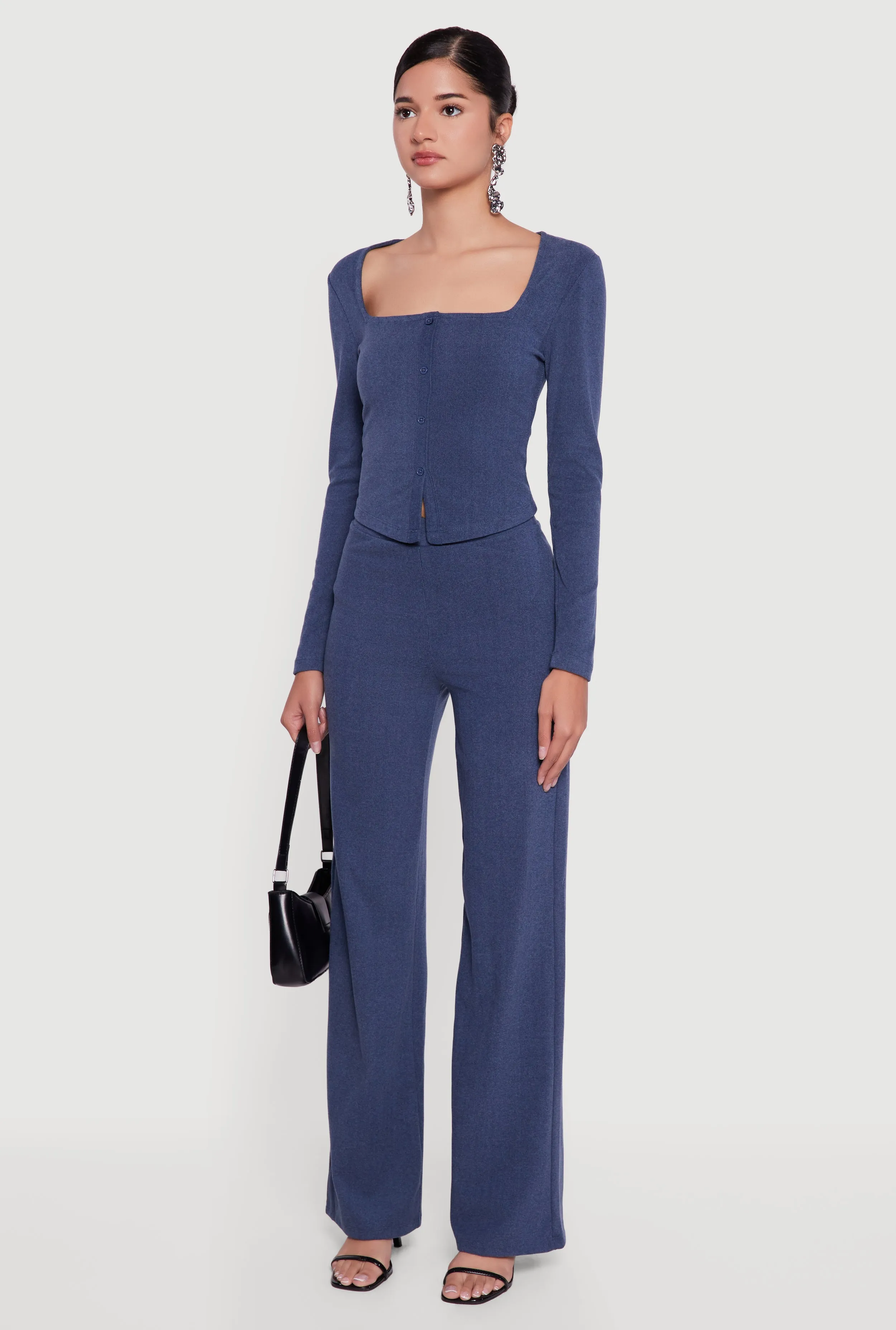 Brushed Knit Long Sleeve Square Neck Top sold by Rainbow product image thumbnail 5