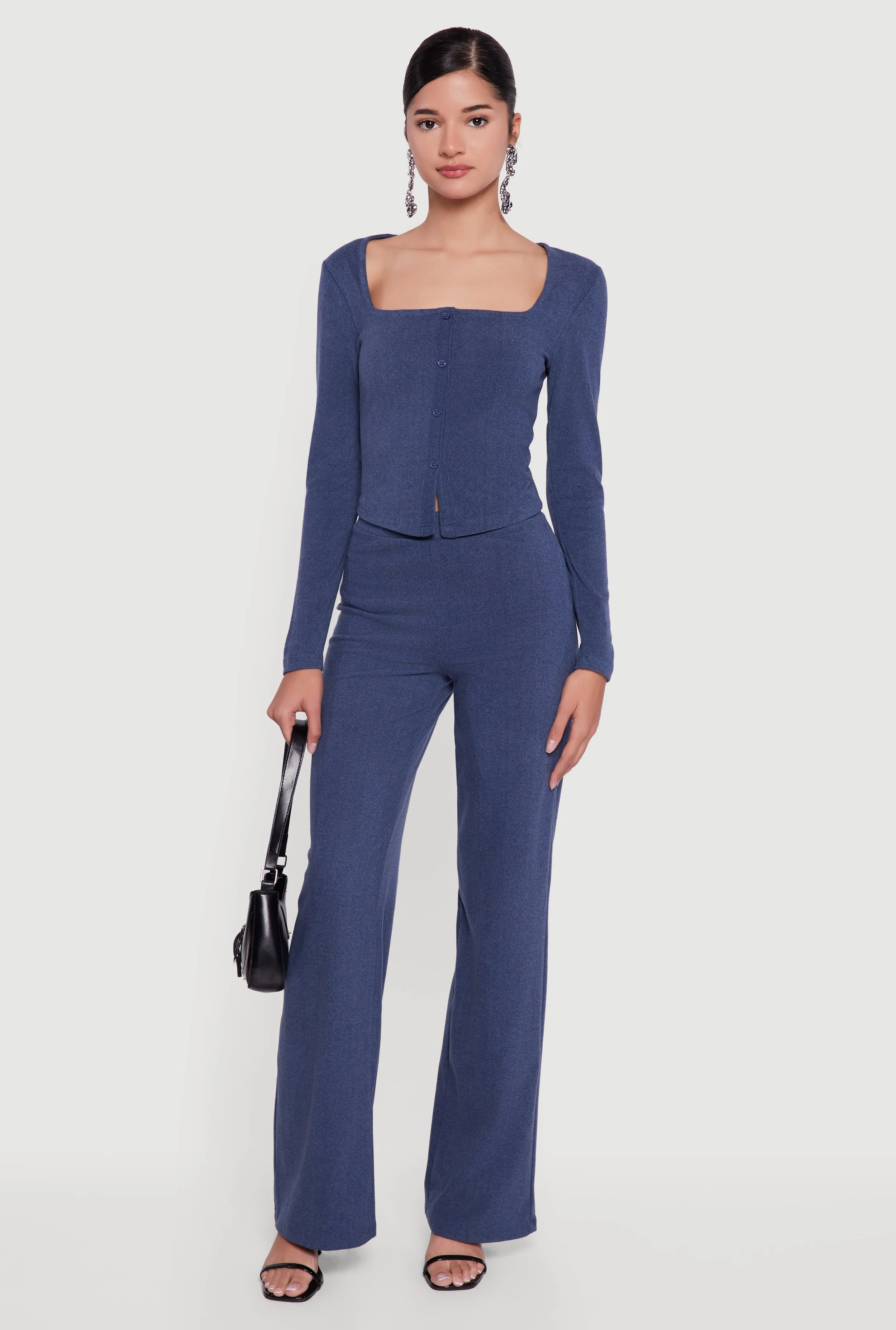 Brushed Knit Long Sleeve Square Neck Top sold by Rainbow product image thumbnail 2