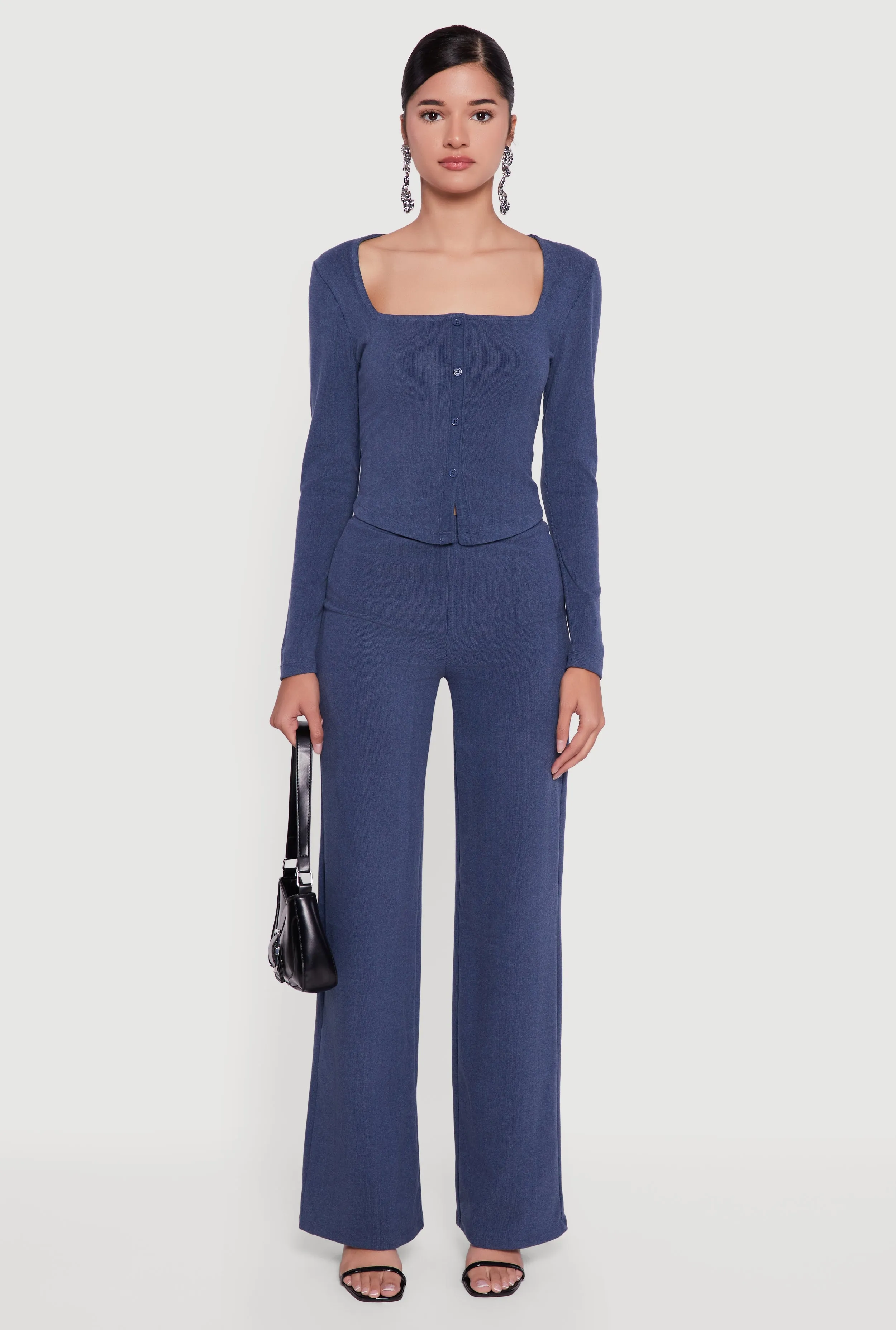 Brushed Knit Long Sleeve Square Neck Top sold by Rainbow product image thumbnail 3