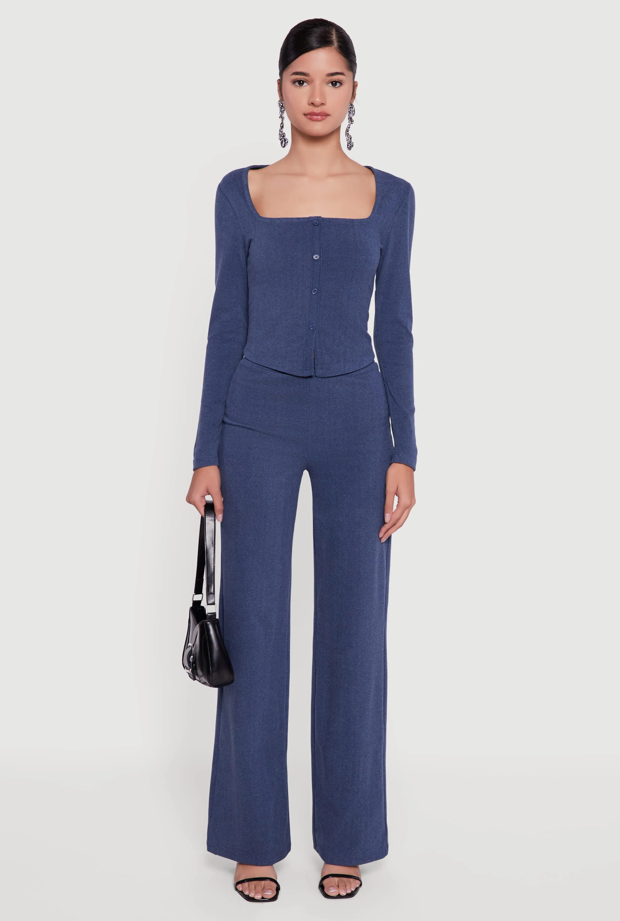 Brushed Knit High Waisted Wide Leg Pants sold by Rainbow product image thumbnail 2