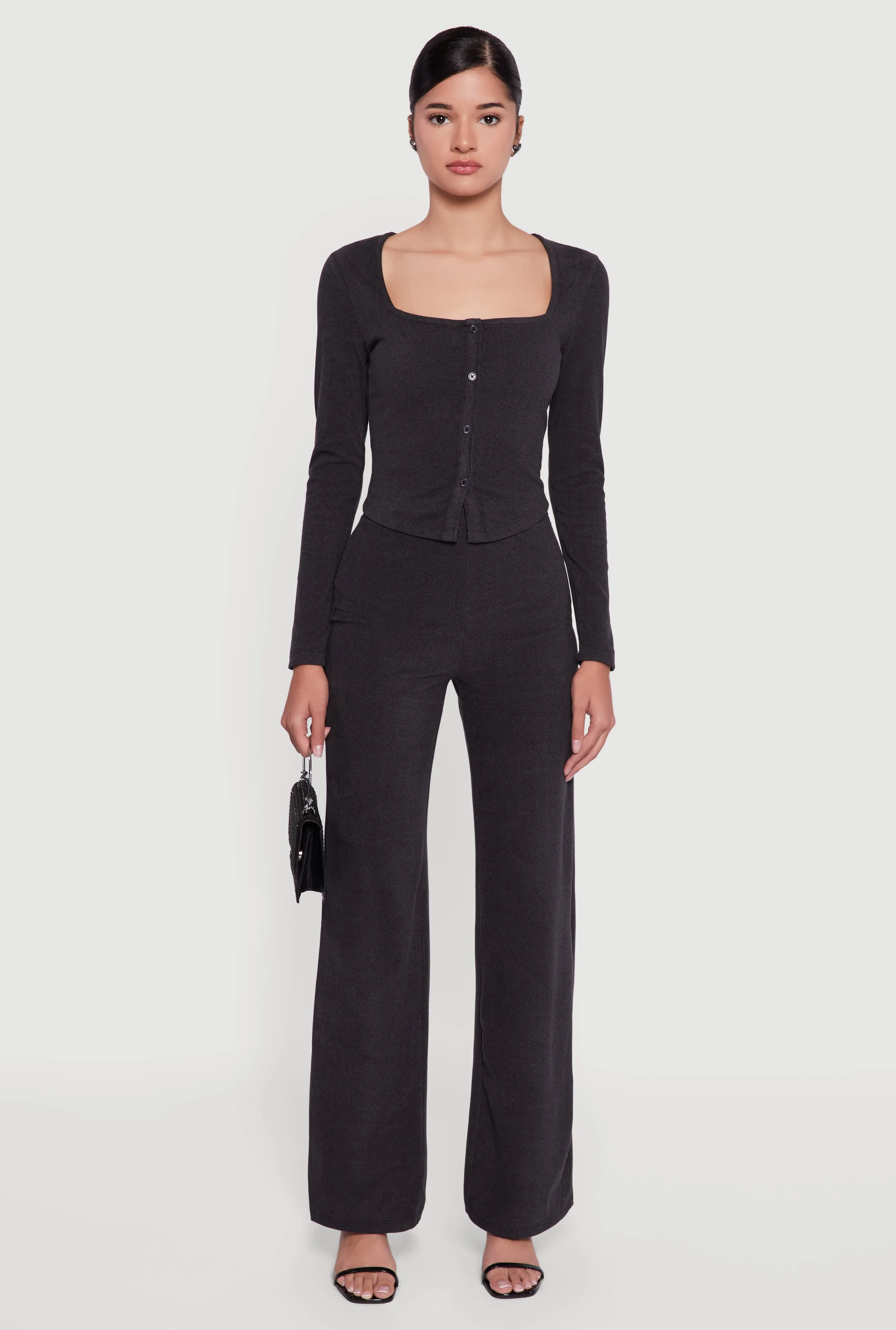 Brushed Knit High Waisted Wide Leg Pants sold by Rainbow product image thumbnail 2