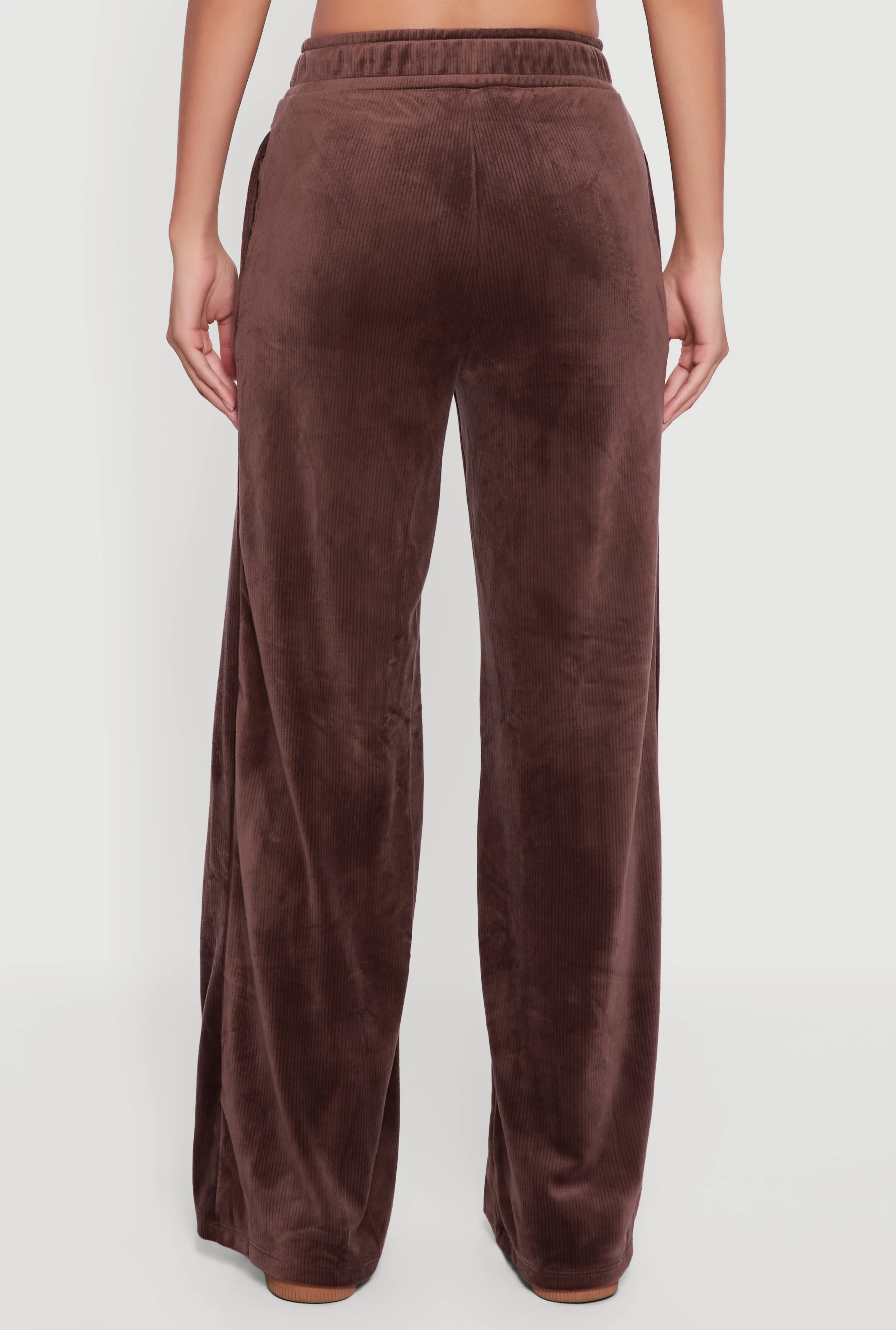 Ribbed Velour Drawstring Waist Wide Leg Sweatpants sold by Rainbow product image thumbnail 5