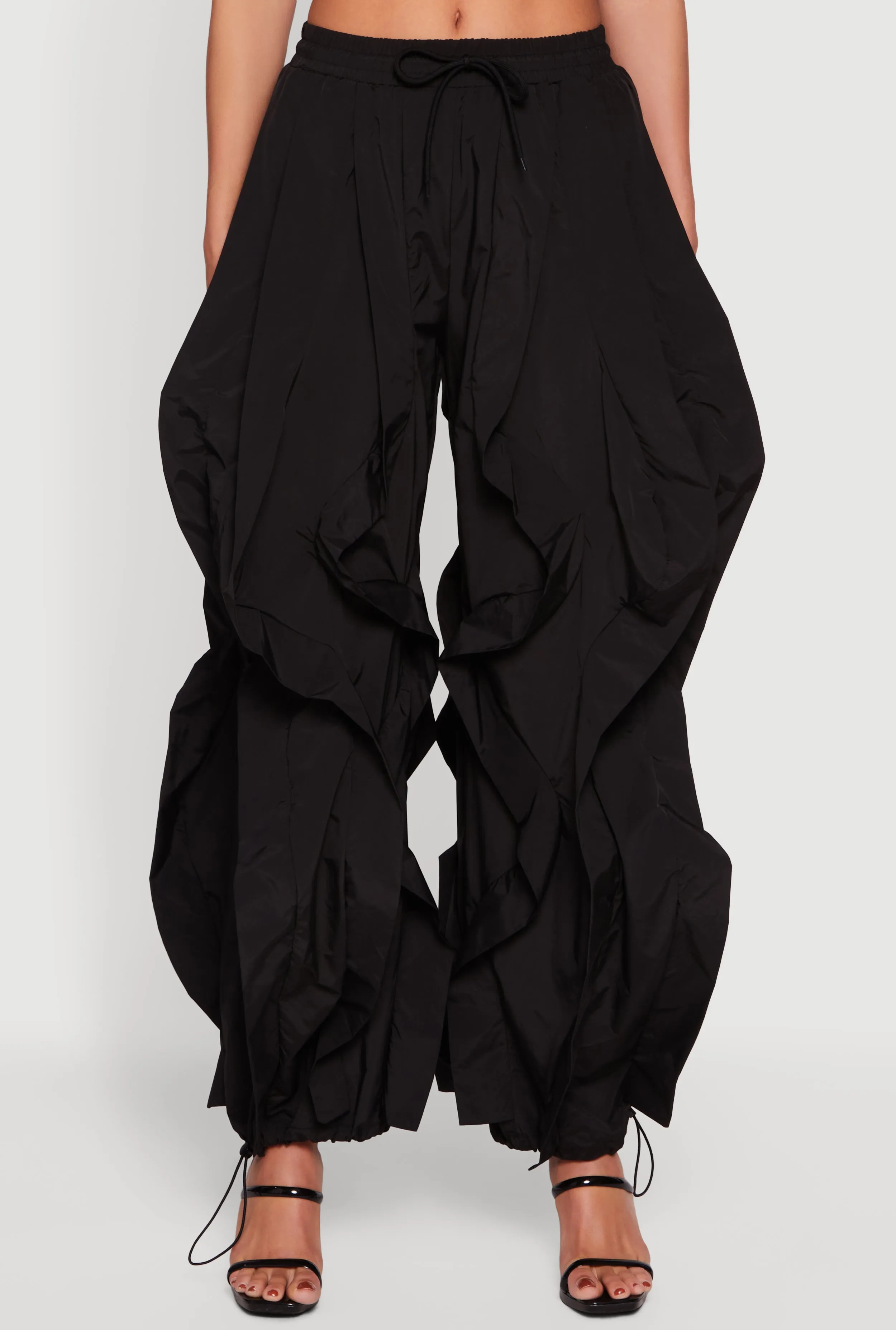 Drawstring Waist Ruffle Parachute Pants sold by Rainbow product image thumbnail 5