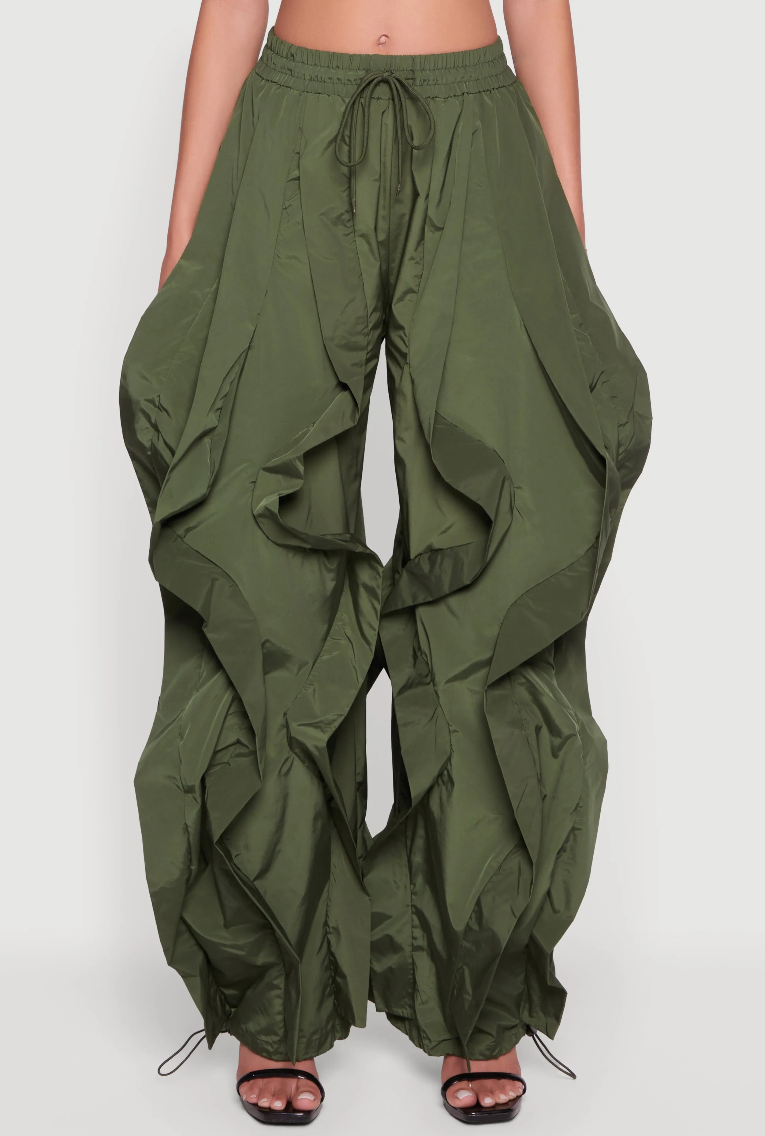 Drawstring Waist Ruffle Parachute Pants sold by Rainbow product image thumbnail 5