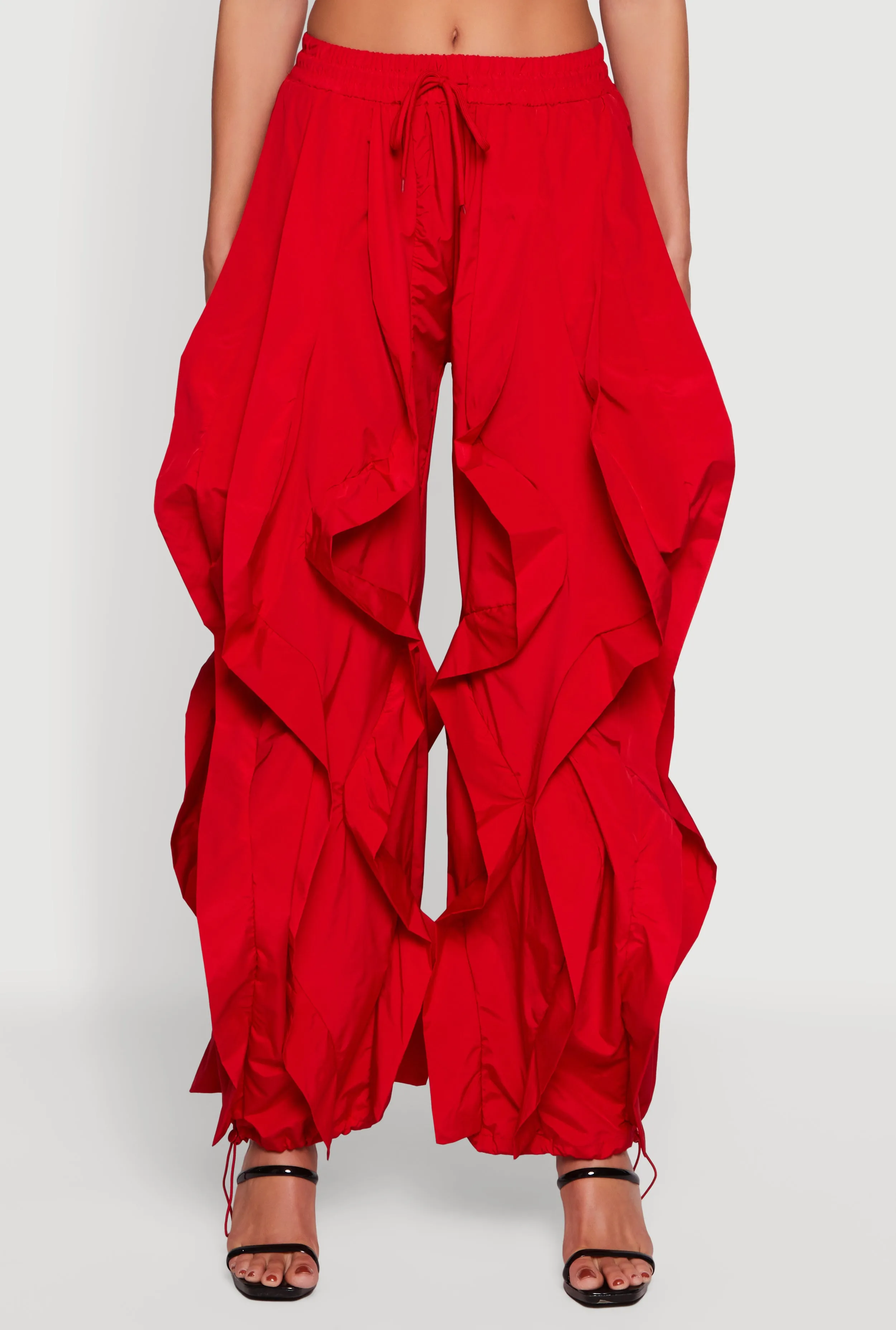 Drawstring Waist Ruffle Parachute Pants sold by Rainbow product image thumbnail 5