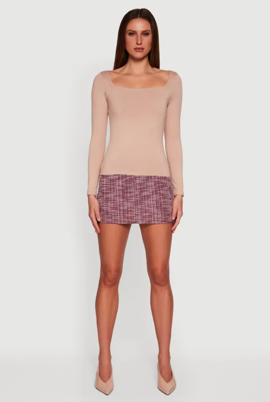 Solid Long Sleeve Square Neck Tee sold by Rainbow