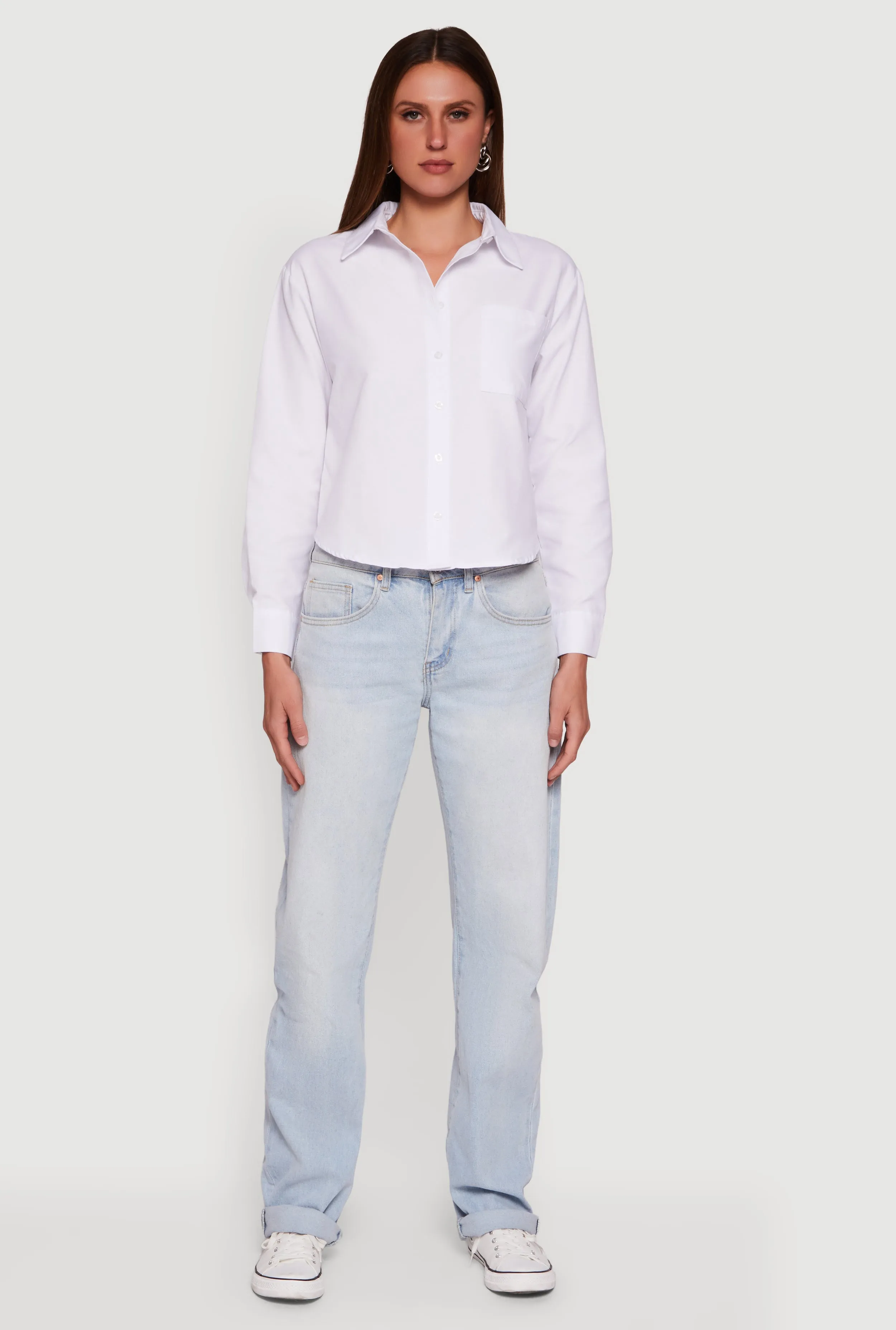 Long Sleeve Poplin Button Front Shirt sold by Rainbow product image thumbnail 2