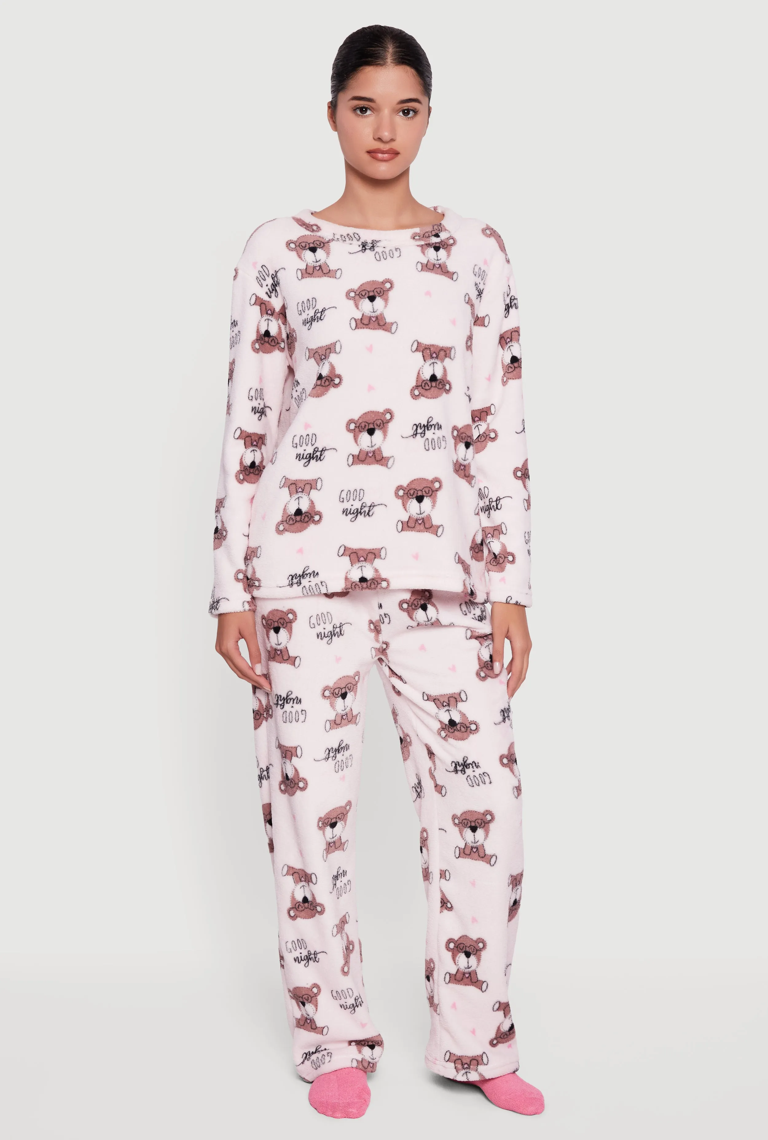 Cozy Plush Teddy Bear Print 3 Piece Pajama Gift Set sold by Rainbow product image thumbnail 2