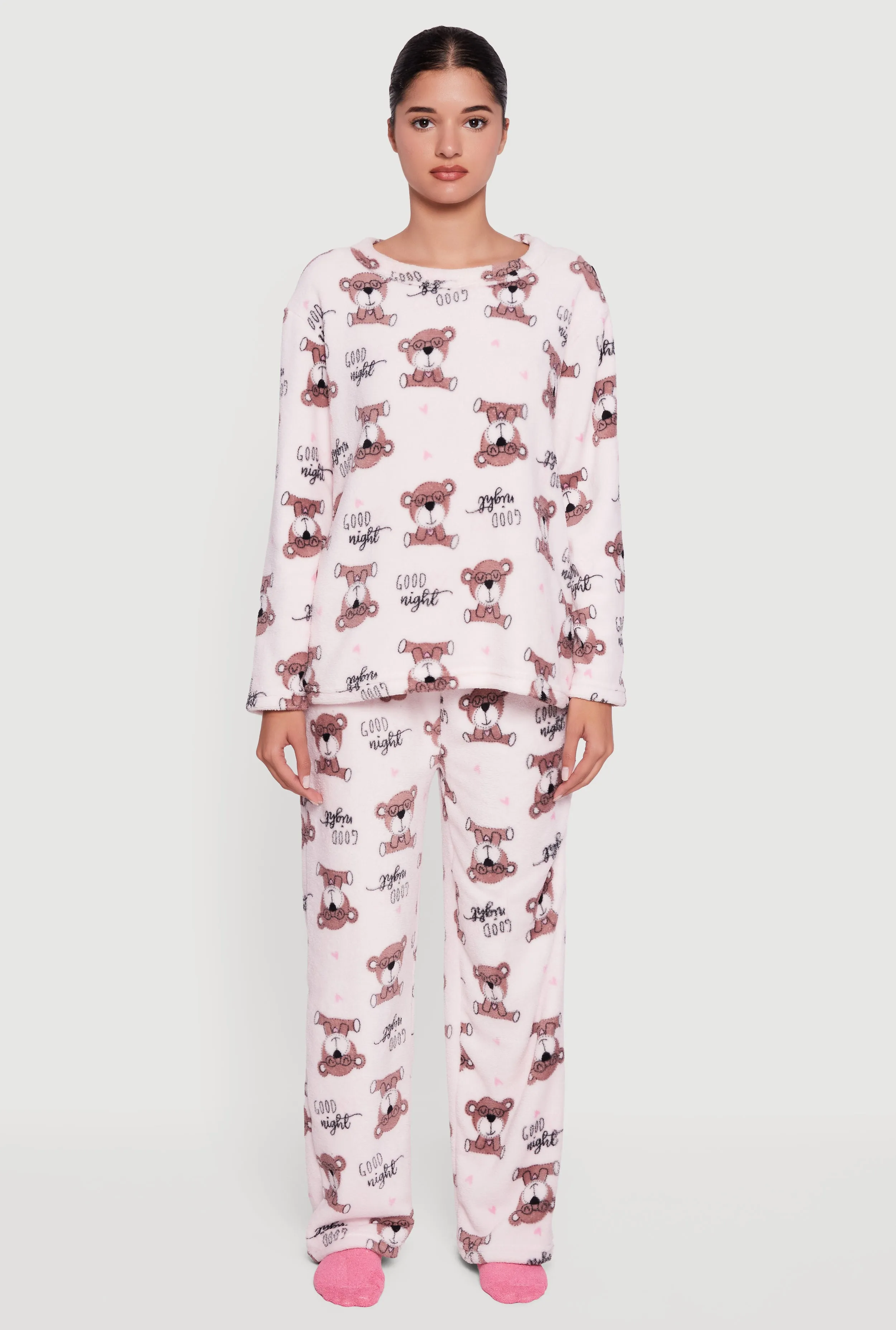 Cozy Plush Teddy Bear Print 3 Piece Pajama Gift Set sold by Rainbow product image thumbnail 3