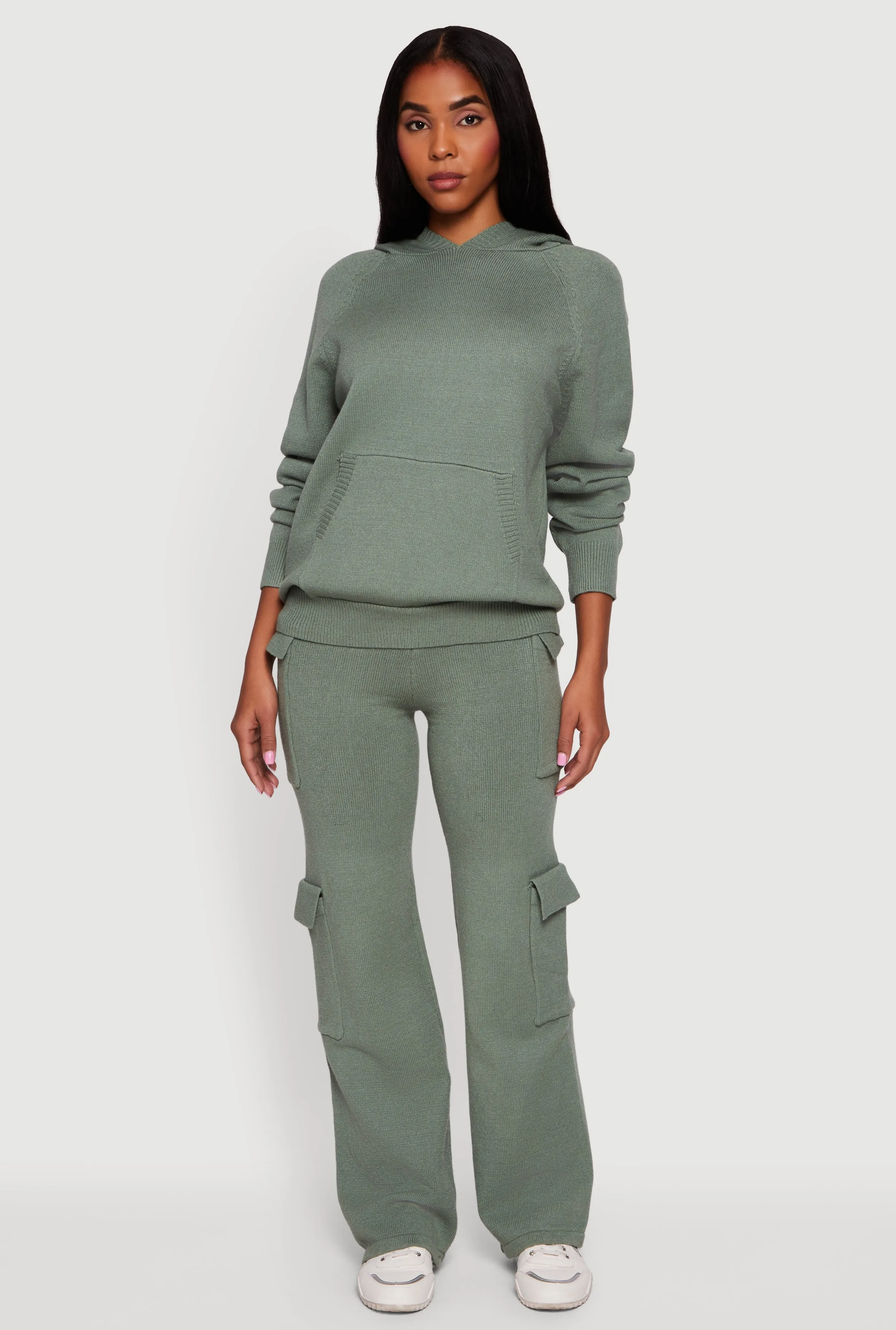 Drawstring Waist Straight Leg Utility Sweatpants sold by Rainbow product image thumbnail 2