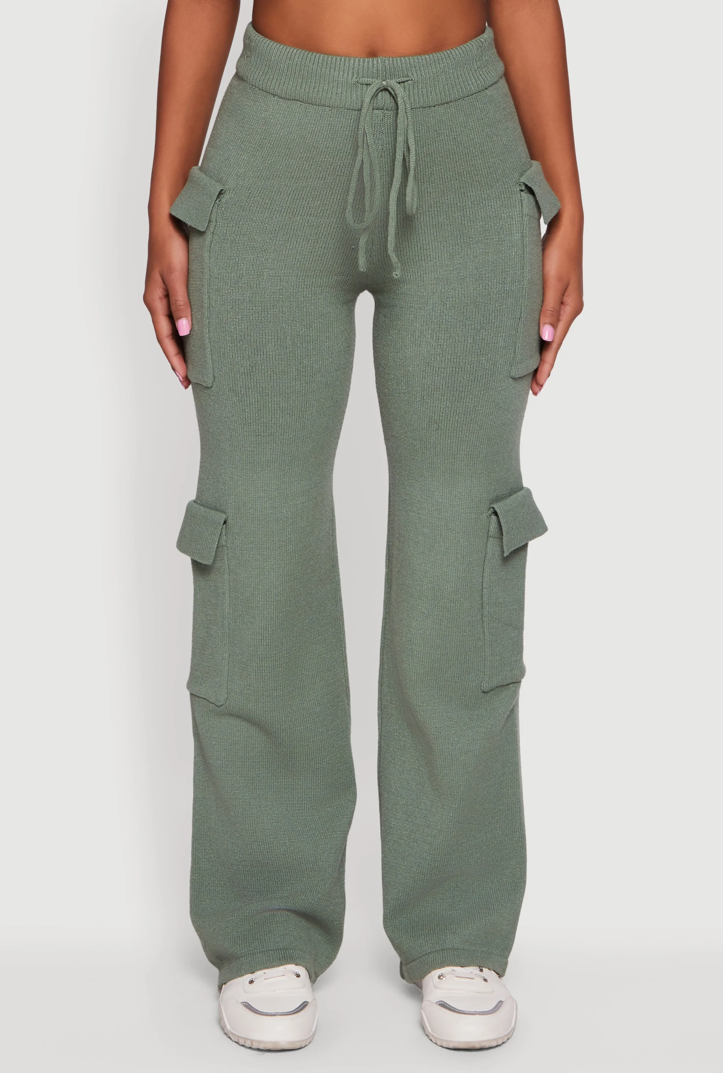 Drawstring Waist Straight Leg Utility Sweatpants sold by Rainbow product image thumbnail 3