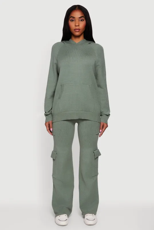 Drawstring Waist Straight Leg Utility Sweatpants sold by Rainbow