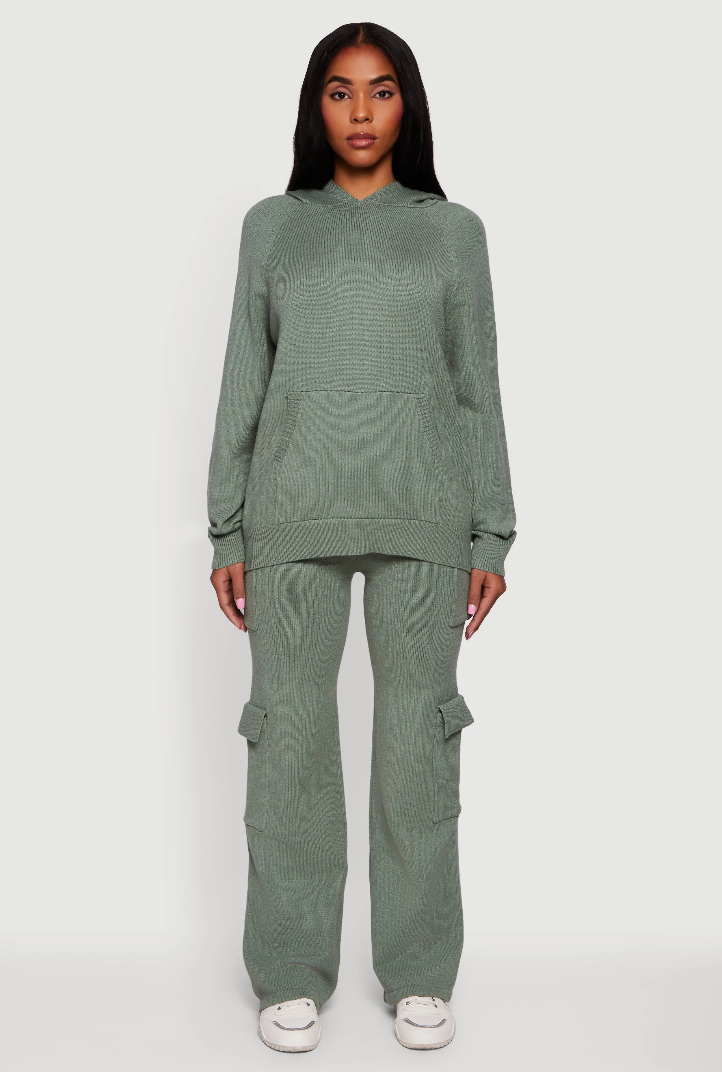 Drawstring Waist Straight Leg Utility Sweatpants sold by Rainbow