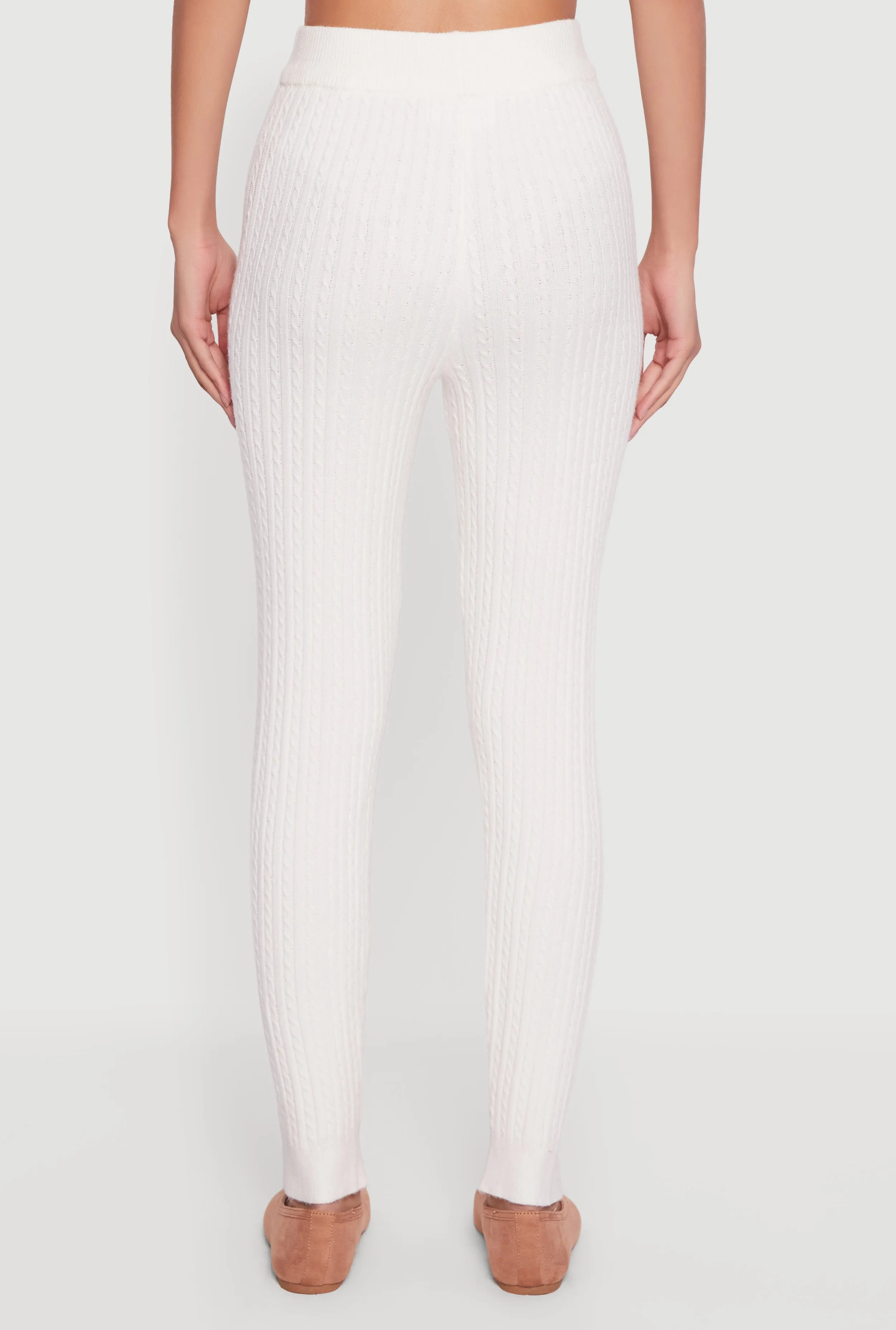 Cable Knit High Waisted Pull On Leggings sold by Rainbow product image thumbnail 5