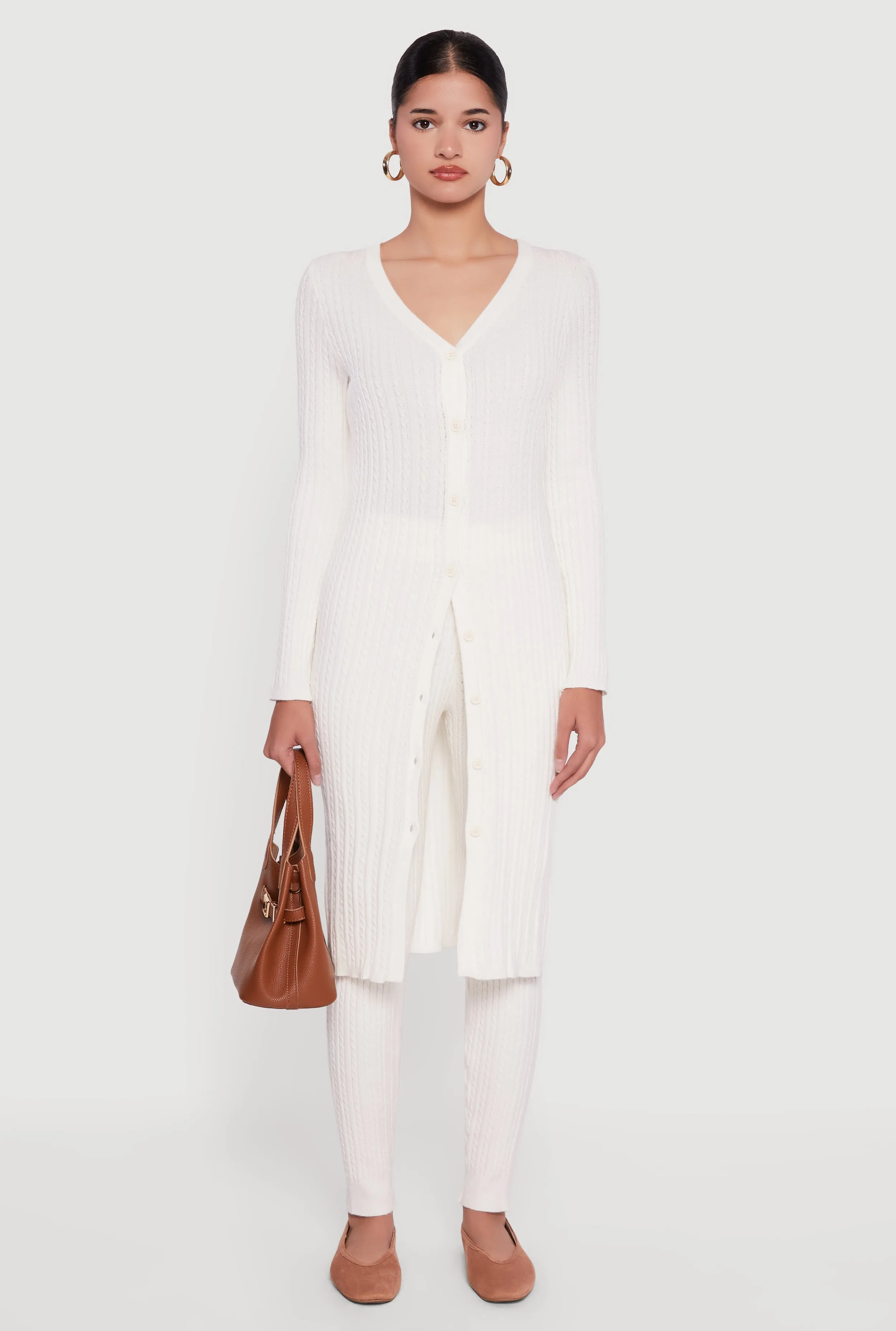 Cable Knit High Waisted Pull On Leggings sold by Rainbow product image thumbnail 2