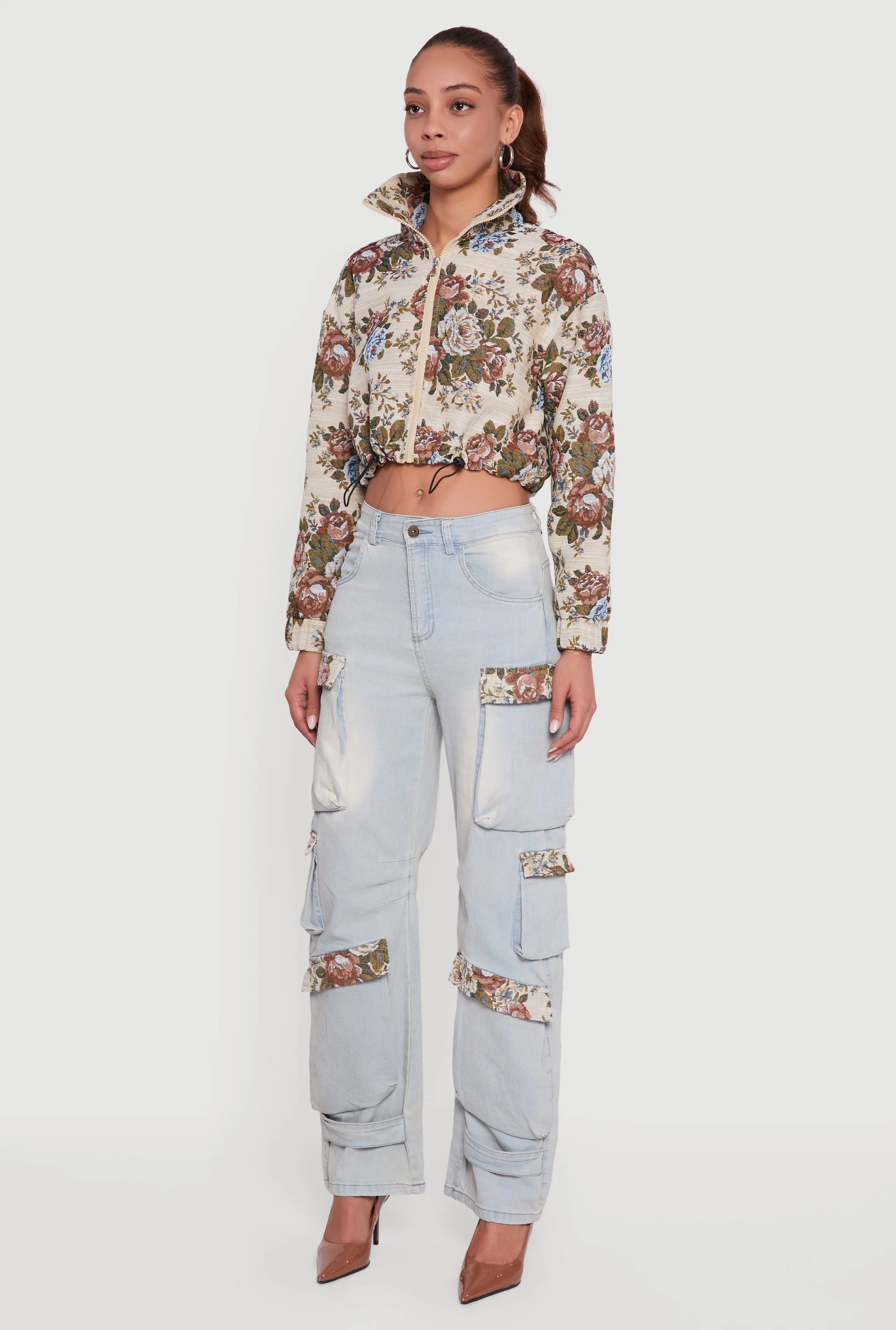 Tapestry Jacquard Cropped Jacket sold by Rainbow product image thumbnail 5