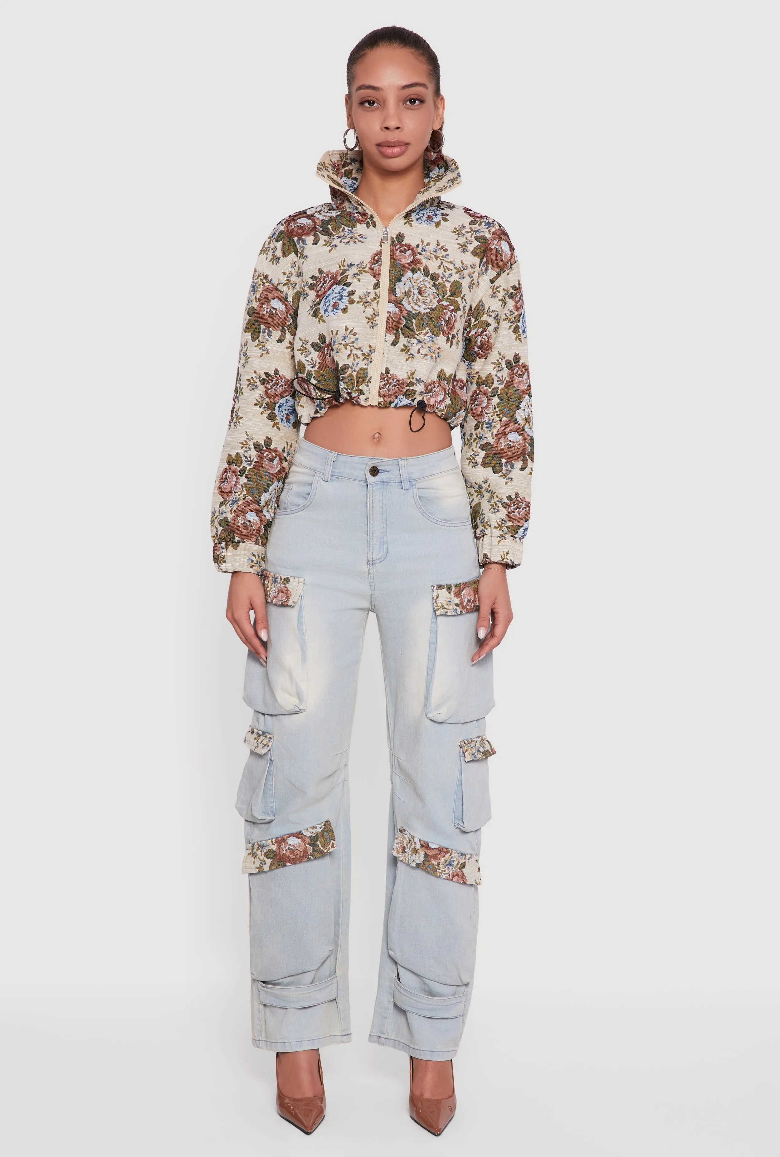 Tapestry Jacquard Cropped Jacket sold by Rainbow product image thumbnail 3