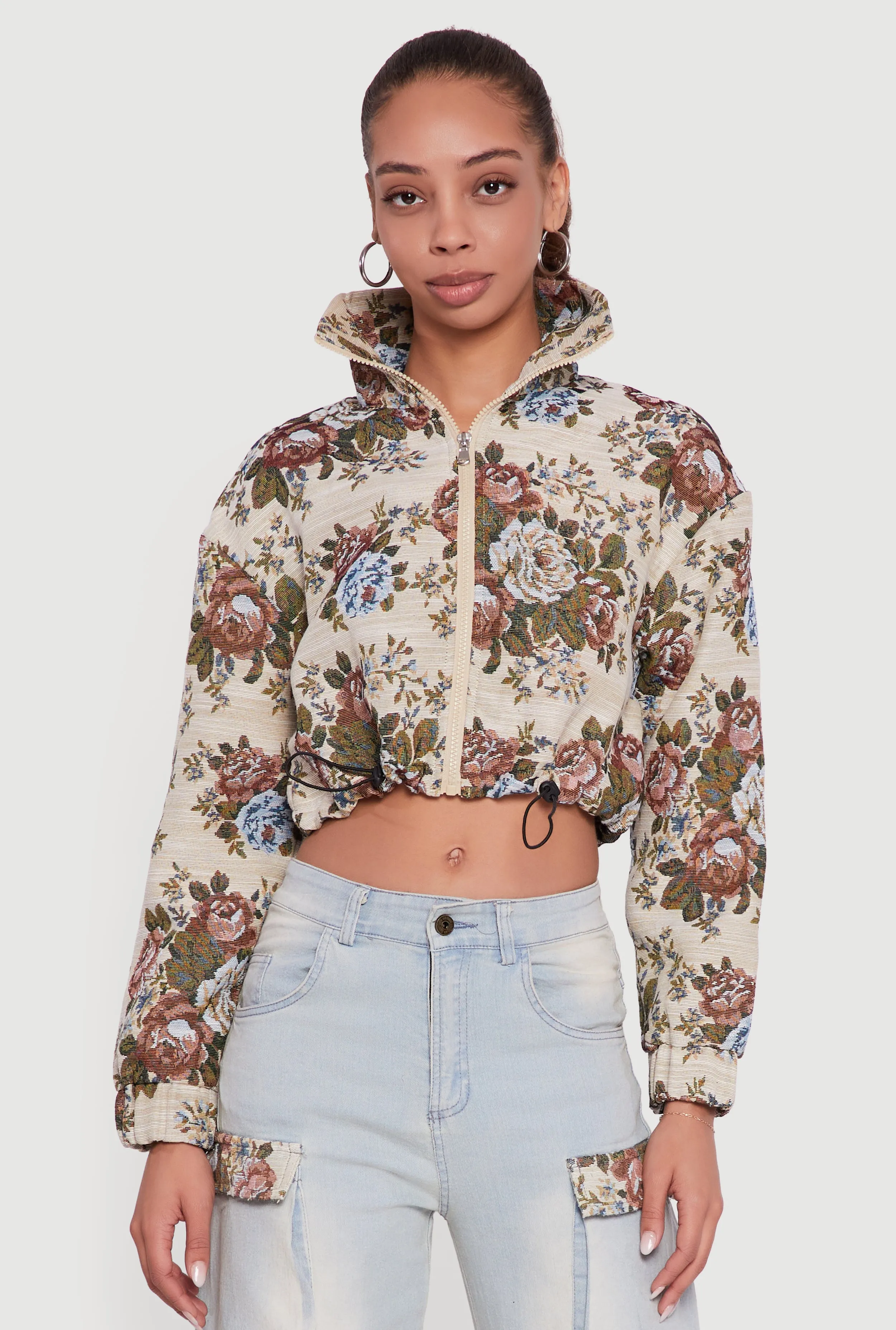 Tapestry Jacquard Cropped Jacket sold by Rainbow