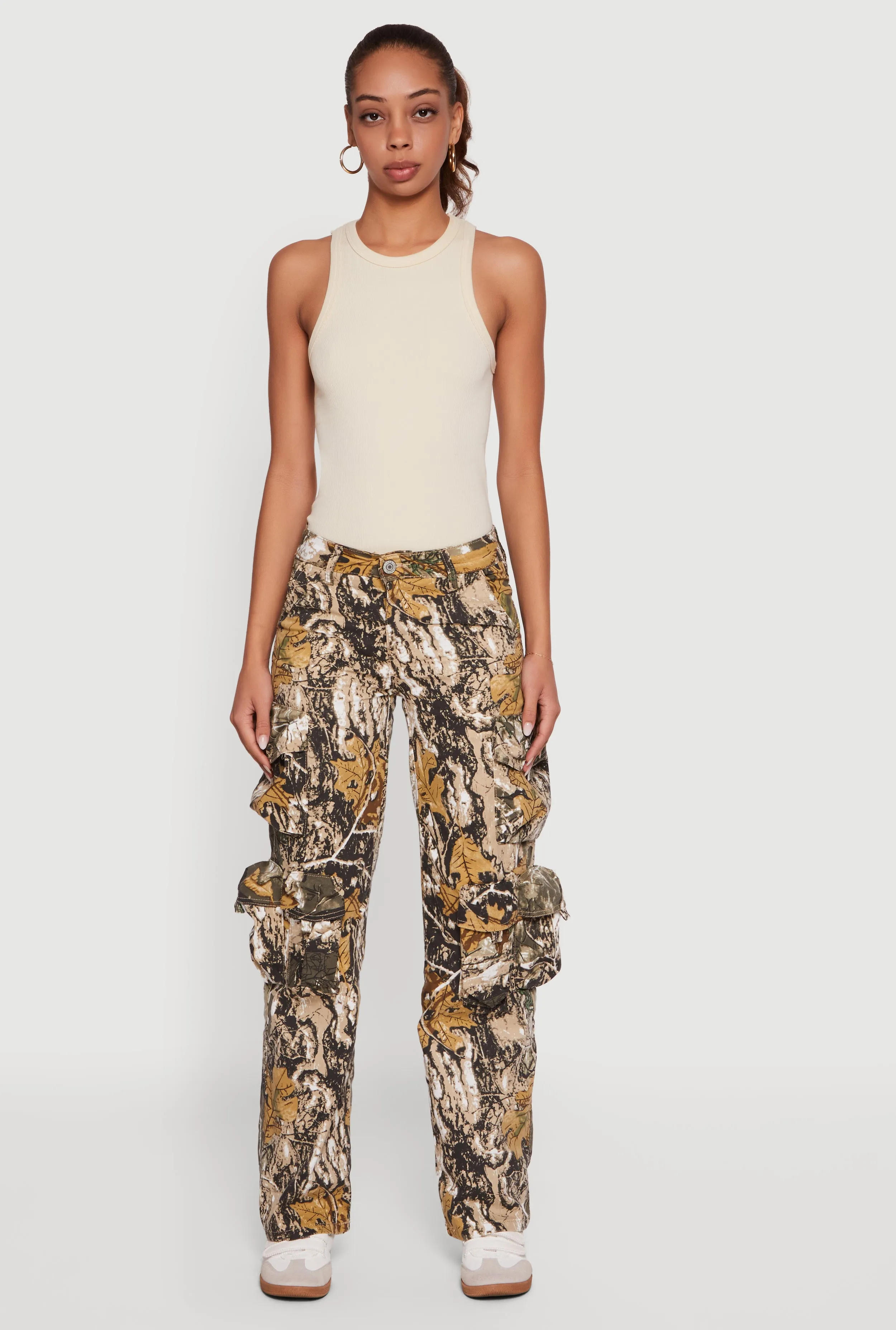 Trendy Hunter Camo Straight Leg Cargo Pants sold by Rainbow product image thumbnail 2