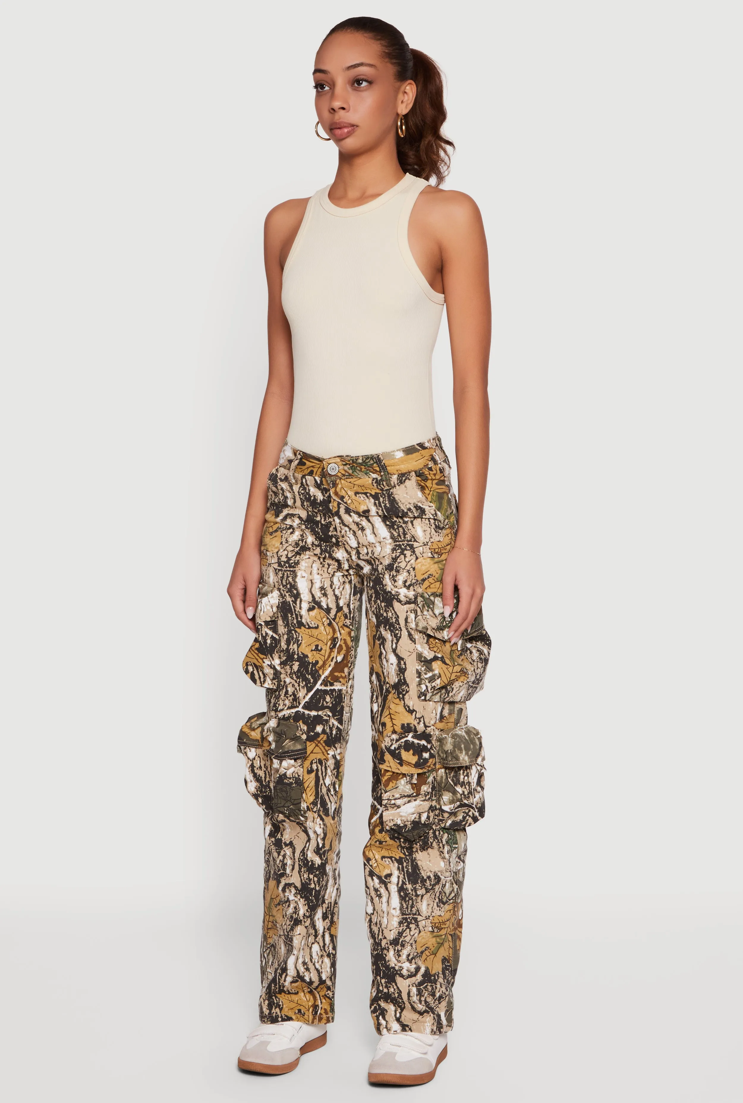 Trendy Hunter Camo Straight Leg Cargo Pants sold by Rainbow product image thumbnail 3