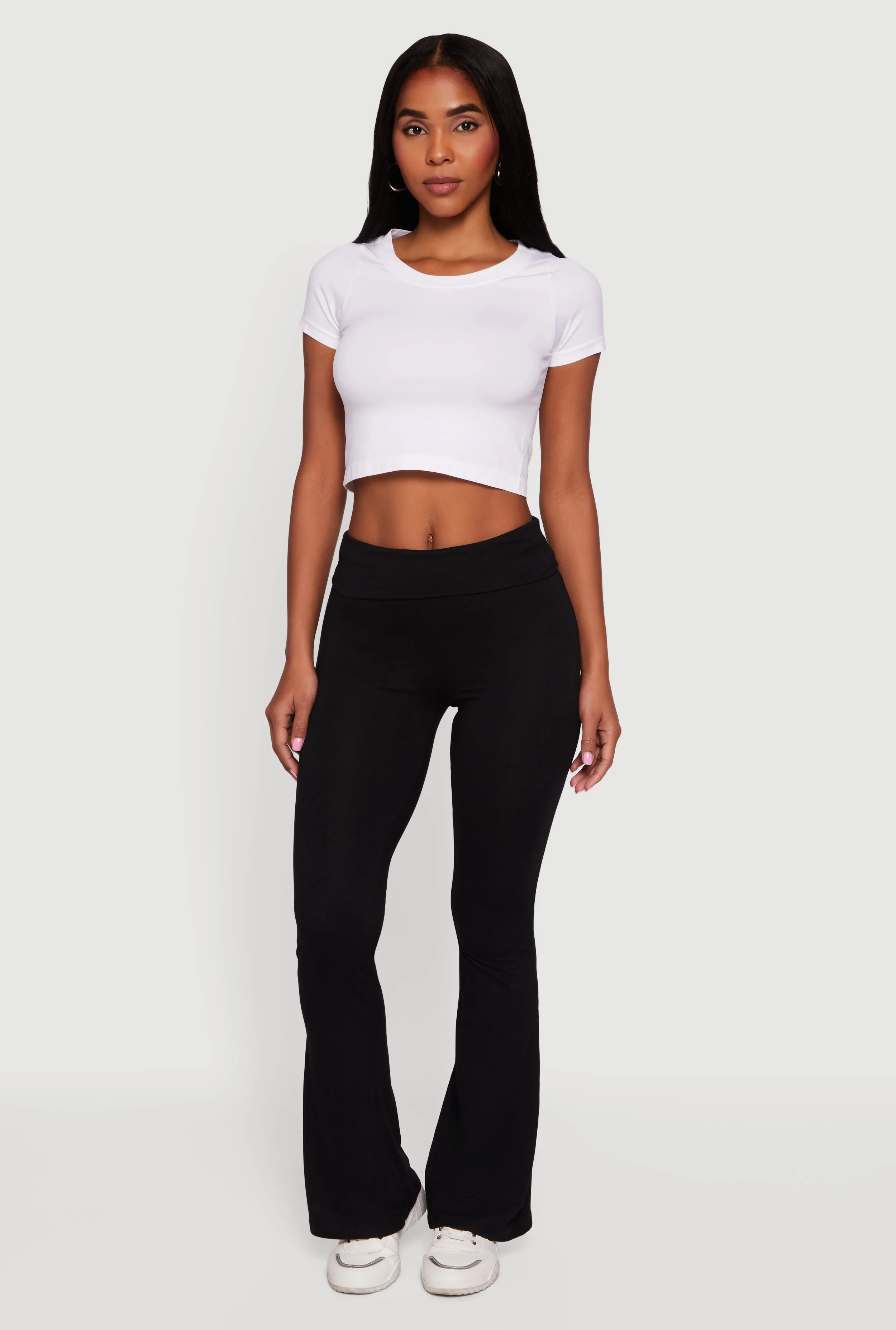 Fold Over Boot Cut Casual Pants sold by Rainbow