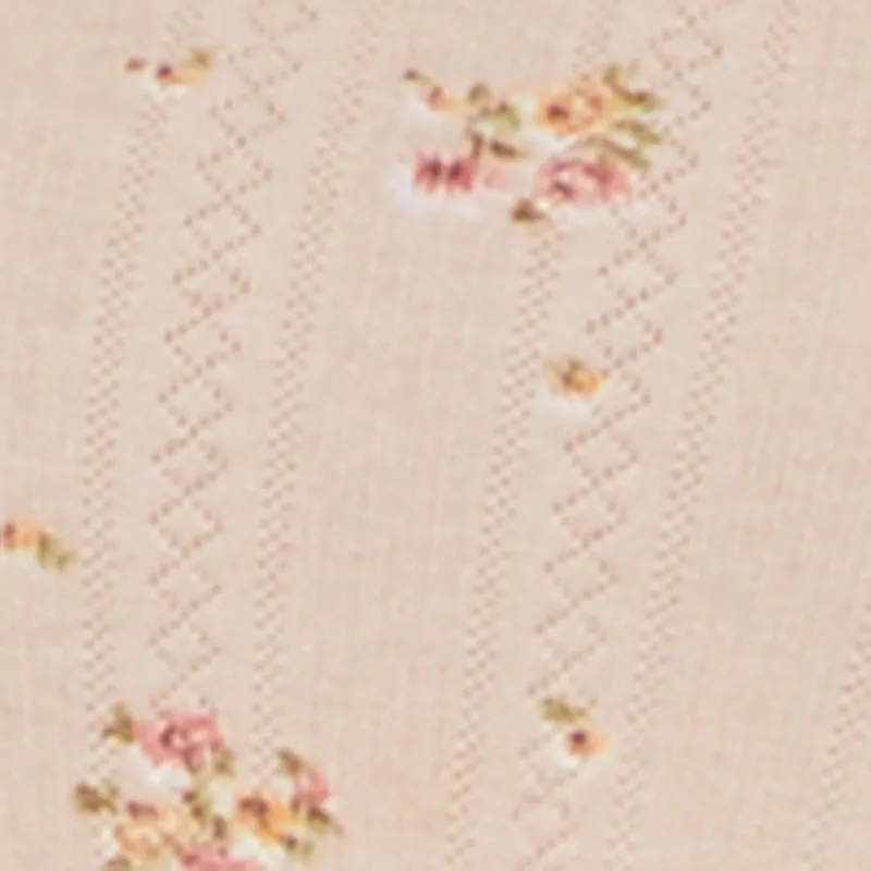 Floral Pointelle Long Sleeve Crop Top sold by Rainbow product image thumbnail 4