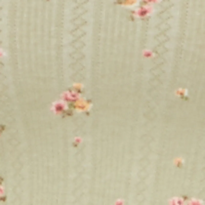 Floral Pointelle Long Sleeve Crop Top sold by Rainbow product image thumbnail 4