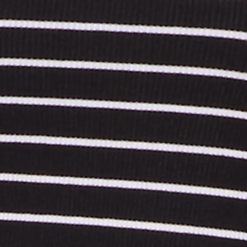 Striped Rib Knit Cropped Long Sleeve Scoop Neck Tee sold by Rainbow product image thumbnail 4