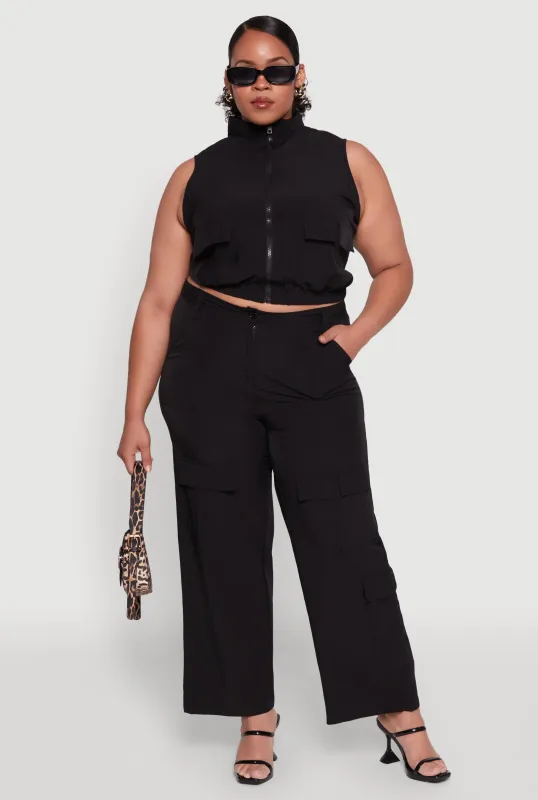 Plus Size Straight Leg Cargo Pants sold by Rainbow