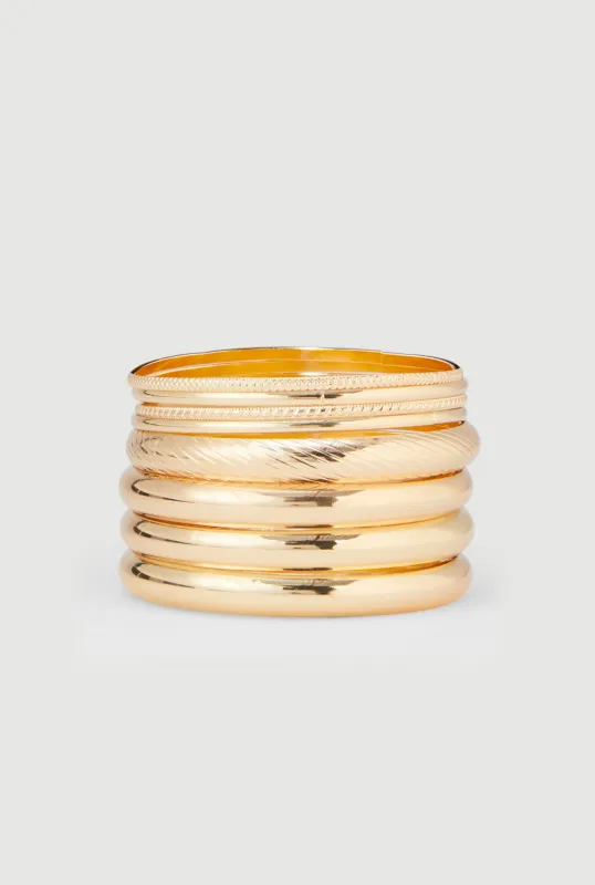 Assorted Metallic Bangles Set of 8 sold by Rainbow