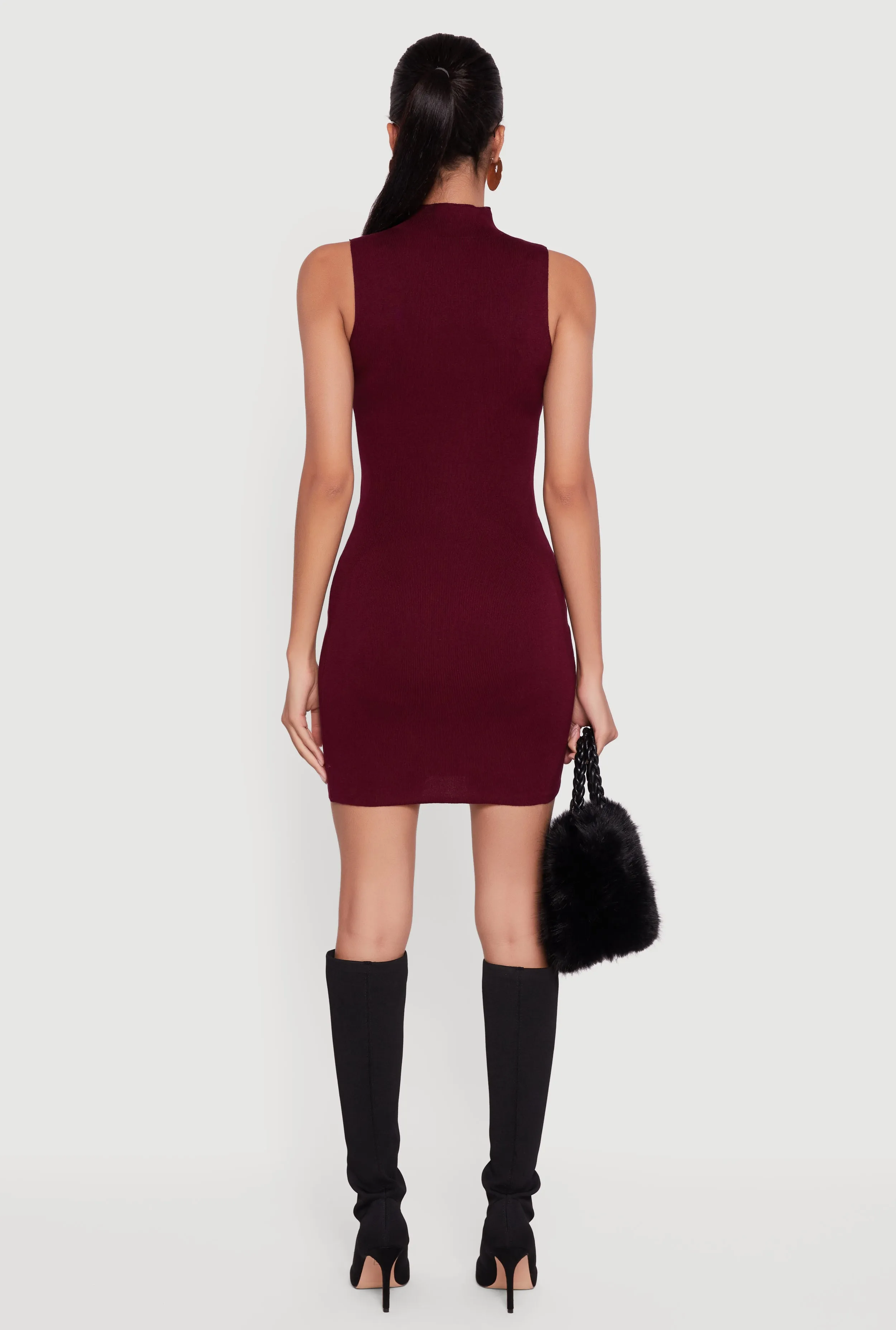 Mock Neck Sleeveless Sweater Dress sold by Rainbow product image thumbnail 5