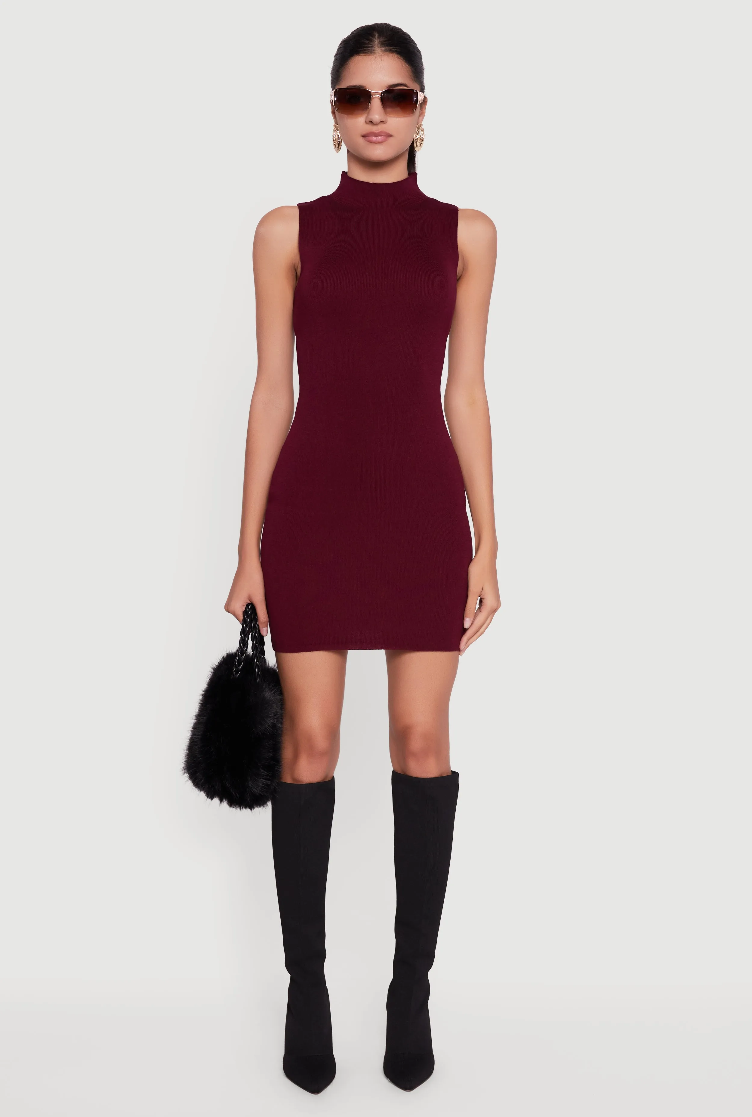 Mock Neck Sleeveless Sweater Dress sold by Rainbow product image thumbnail 2