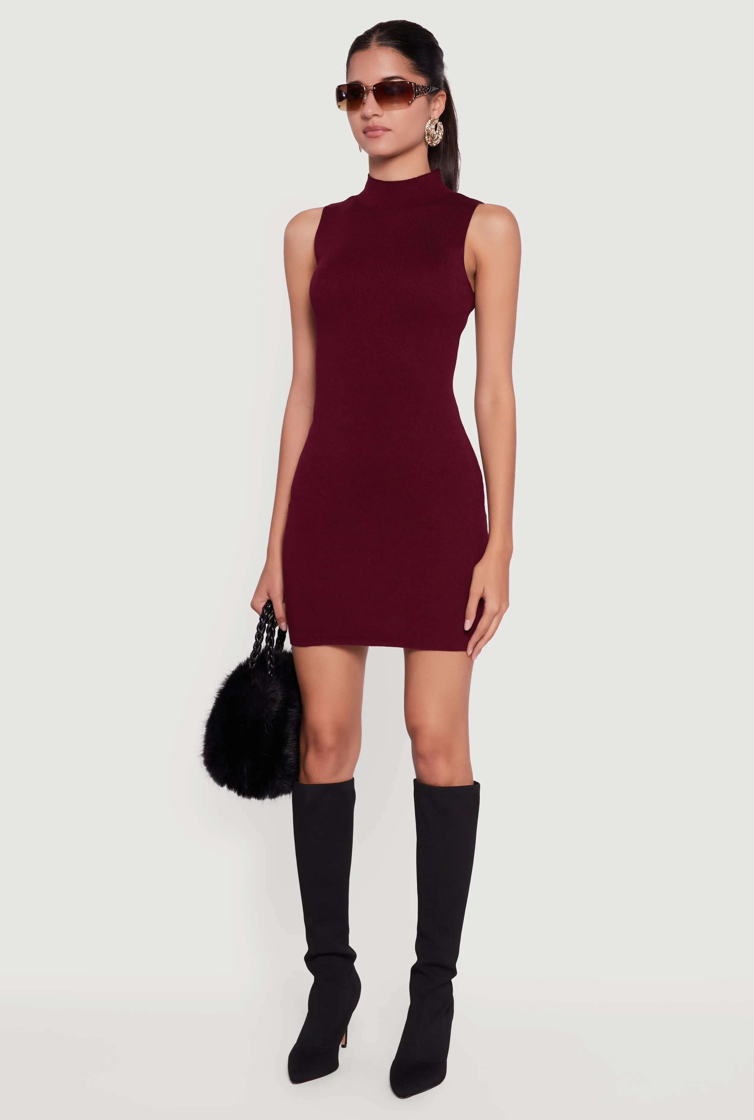 Mock Neck Sleeveless Sweater Dress sold by Rainbow product image thumbnail 3