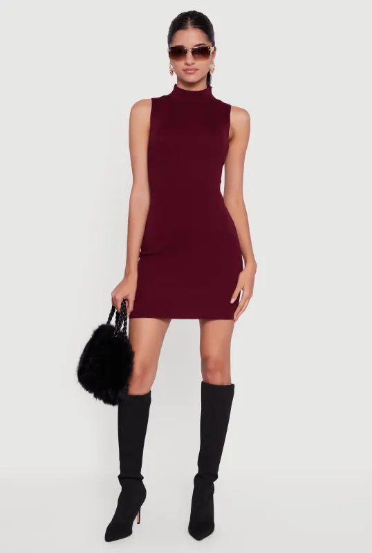 Mock Neck Sleeveless Sweater Dress sold by Rainbow
