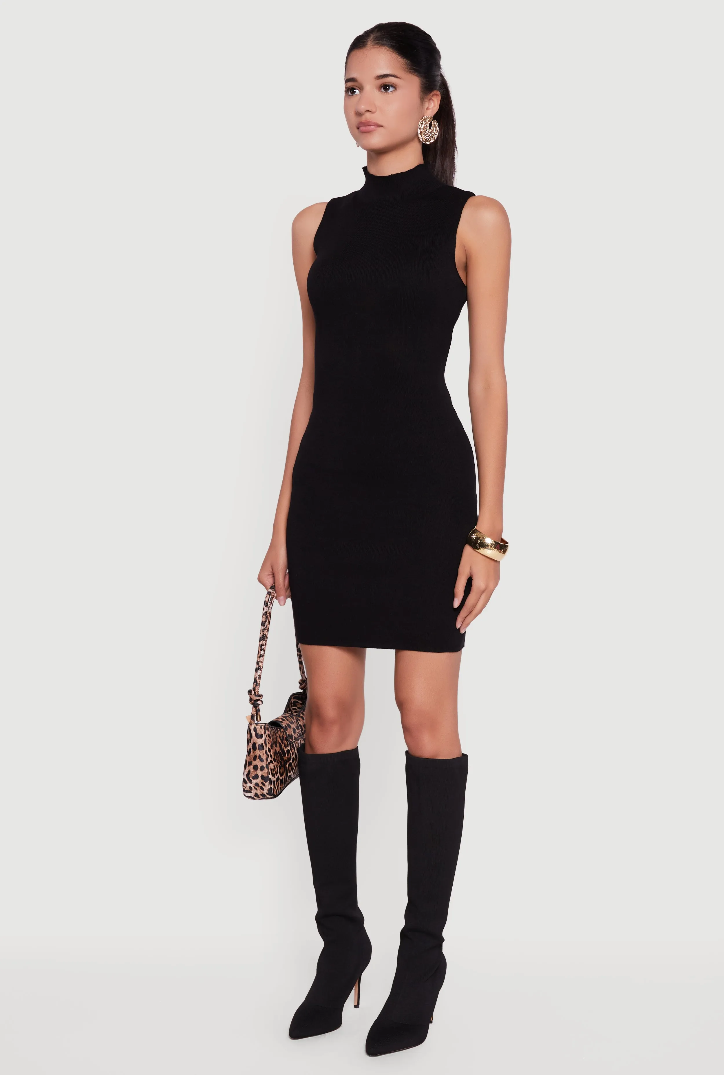 Mock Neck Sleeveless Sweater Dress sold by Rainbow product image thumbnail 3