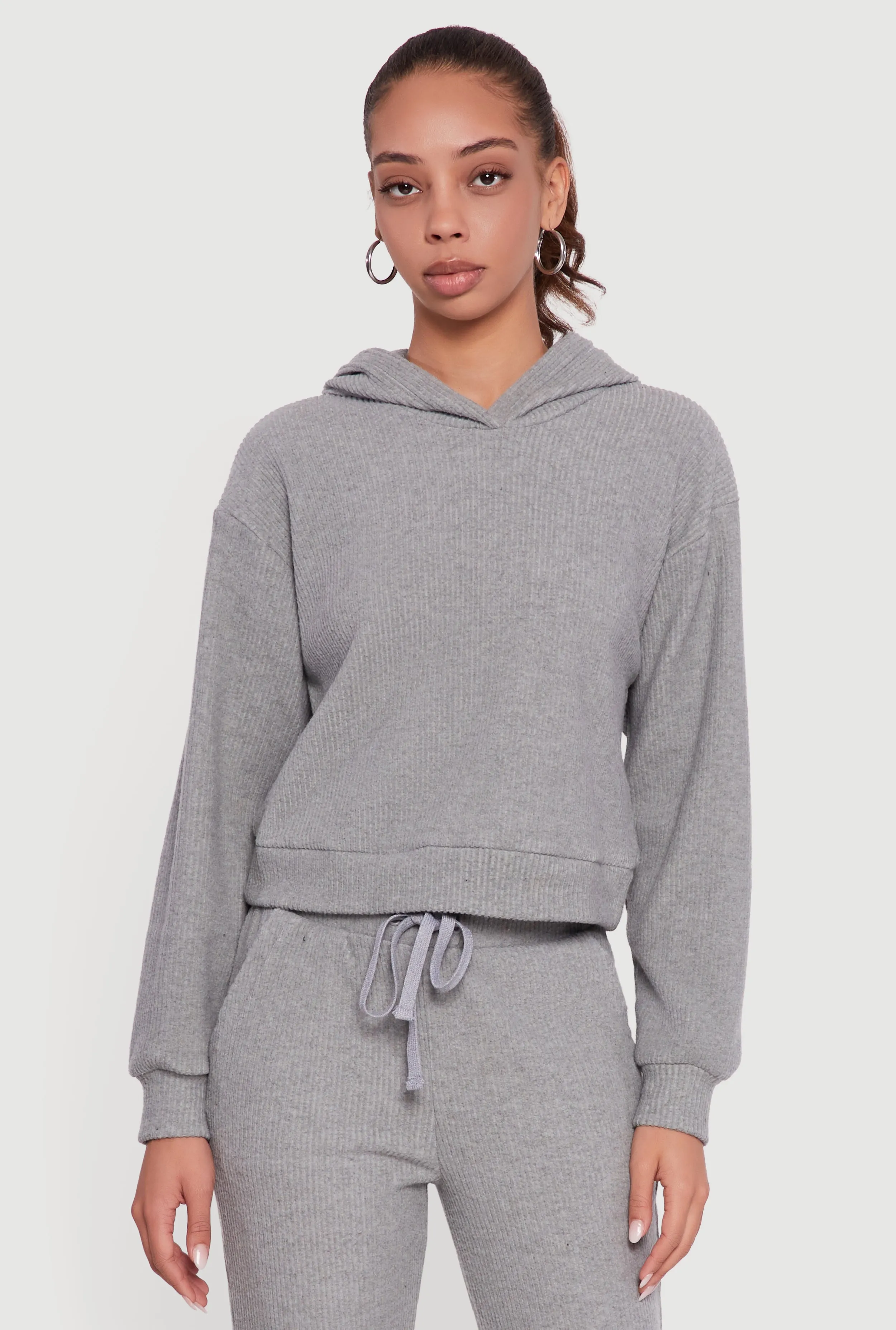 Brushed Rib Knit Pullover Hoodie sold by Rainbow