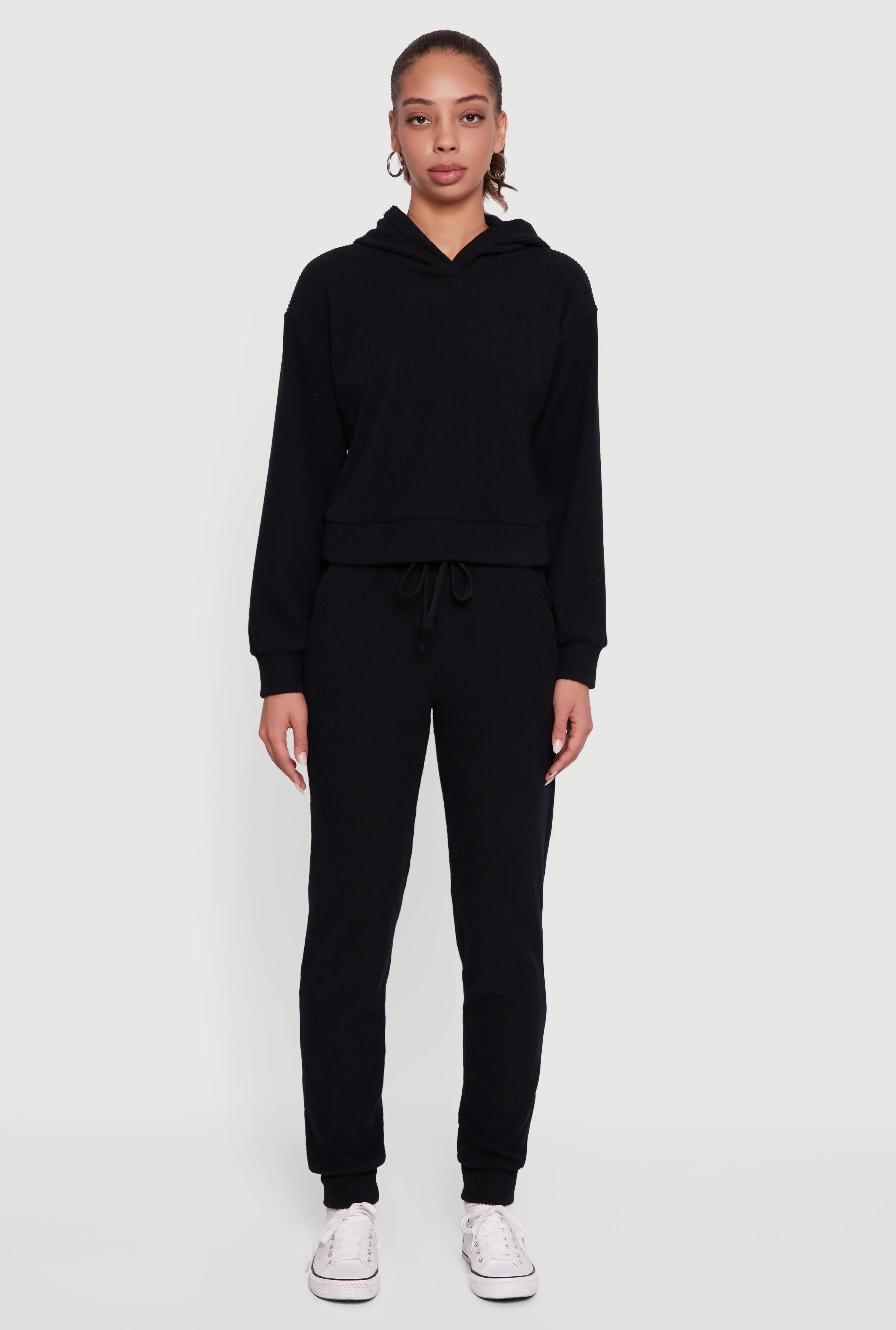 Brushed Rib Knit Drawstring Waist Joggers sold by Rainbow product image thumbnail 2