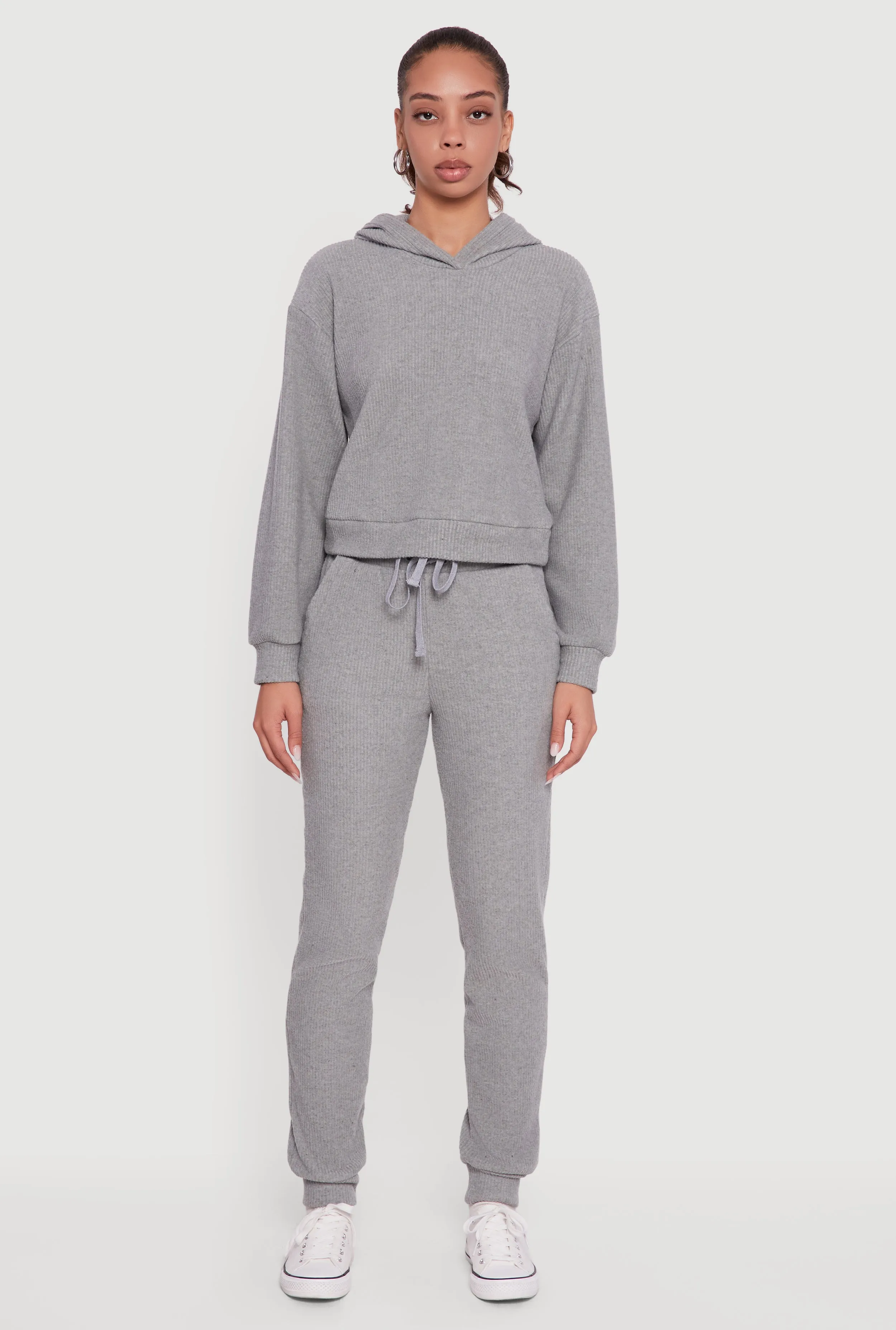 Brushed Rib Knit Drawstring Waist Joggers sold by Rainbow product image thumbnail 2