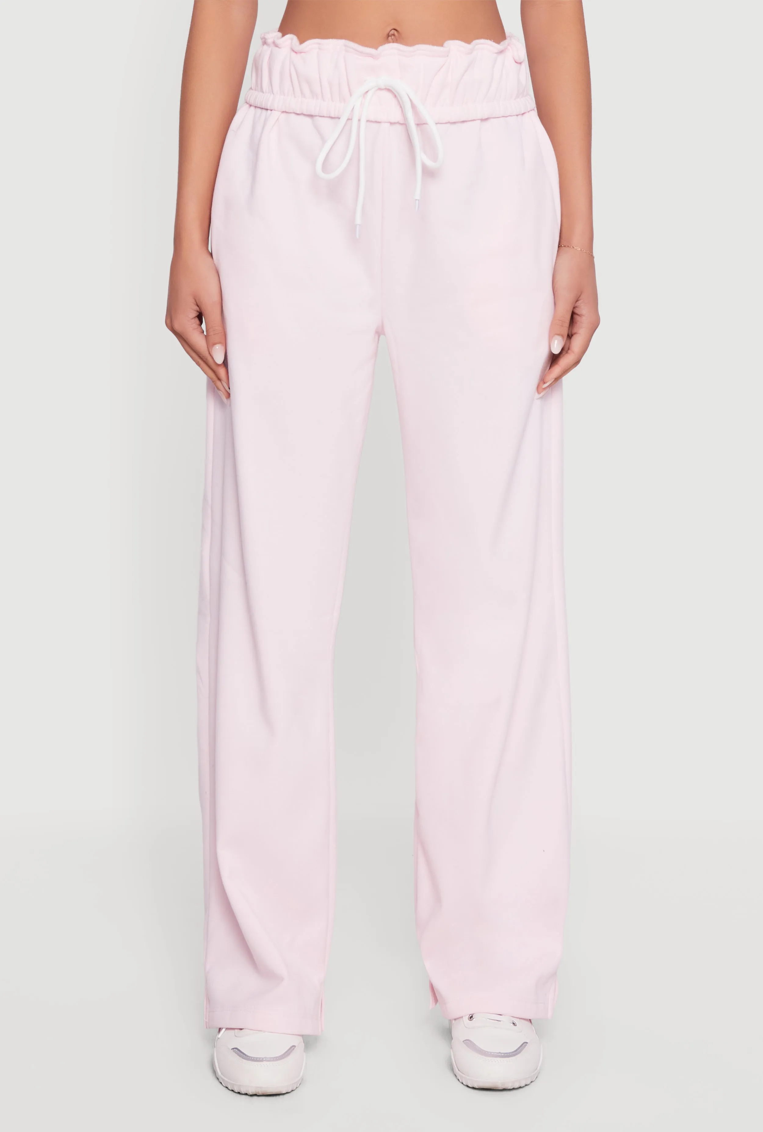 Drawstring Paper Bag Waist Wide Leg Sweatpants sold by Rainbow product image thumbnail 5