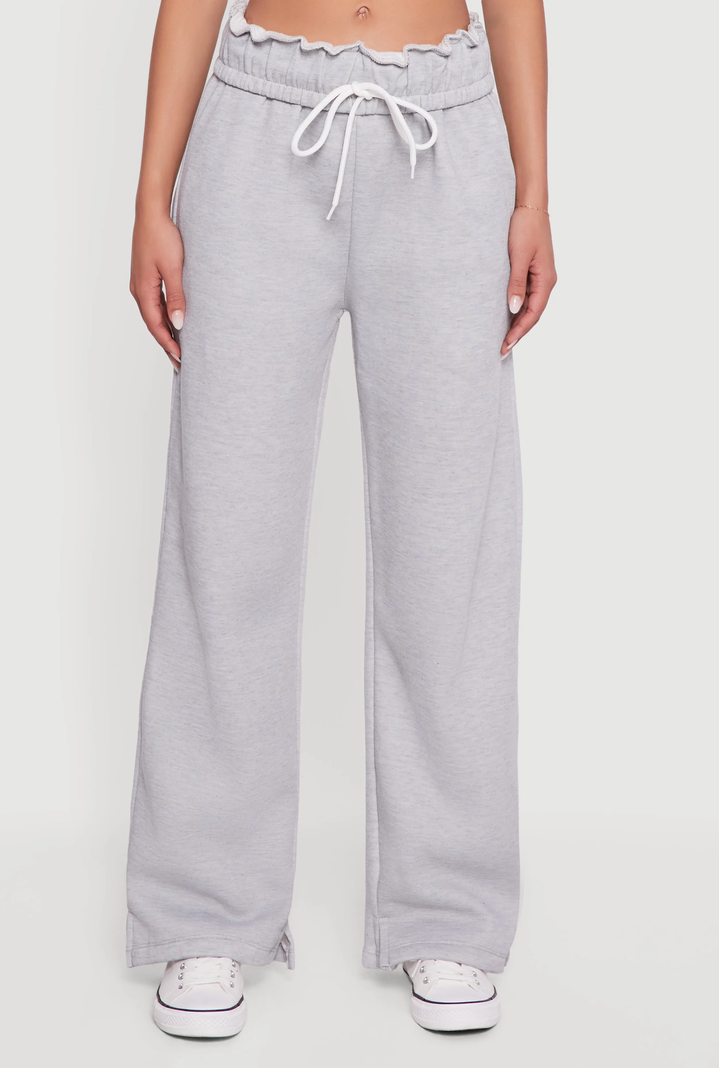 Drawstring Paper Bag Waist Wide Leg Sweatpants sold by Rainbow product image thumbnail 5