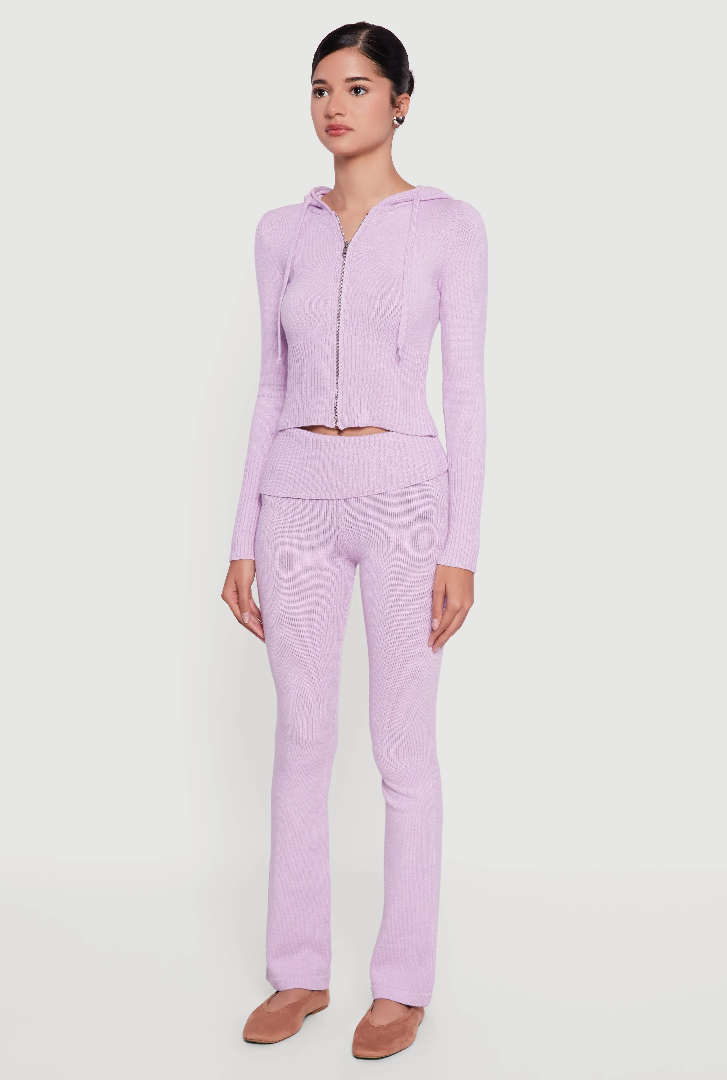 Zip Front Hooded Cropped Sweater sold by Rainbow product image thumbnail 5