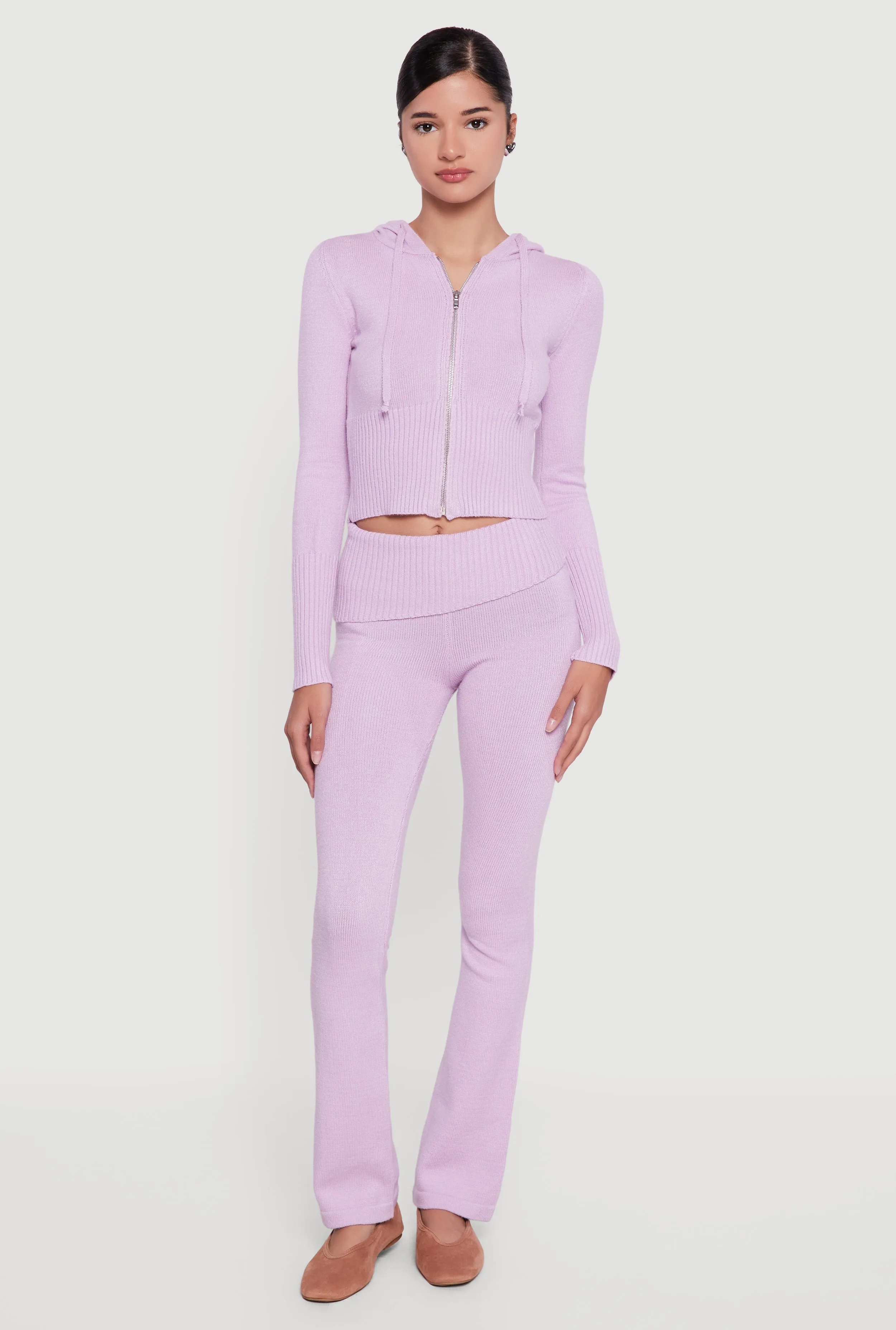 Zip Front Hooded Cropped Sweater sold by Rainbow product image thumbnail 2