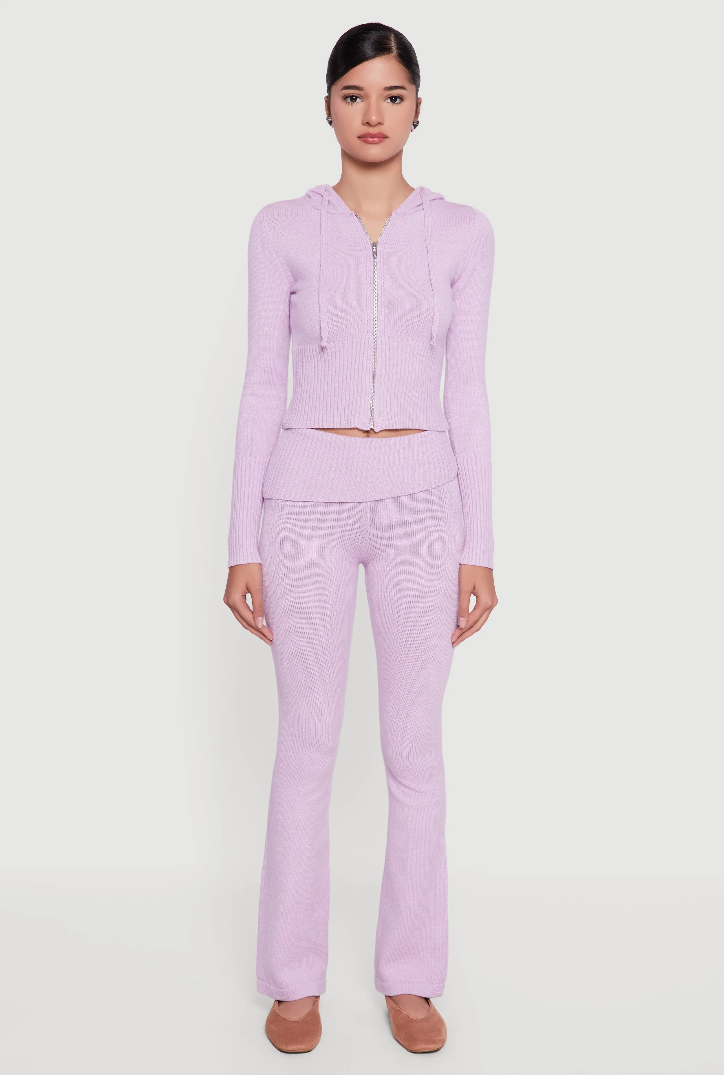 Zip Front Hooded Cropped Sweater sold by Rainbow product image thumbnail 3