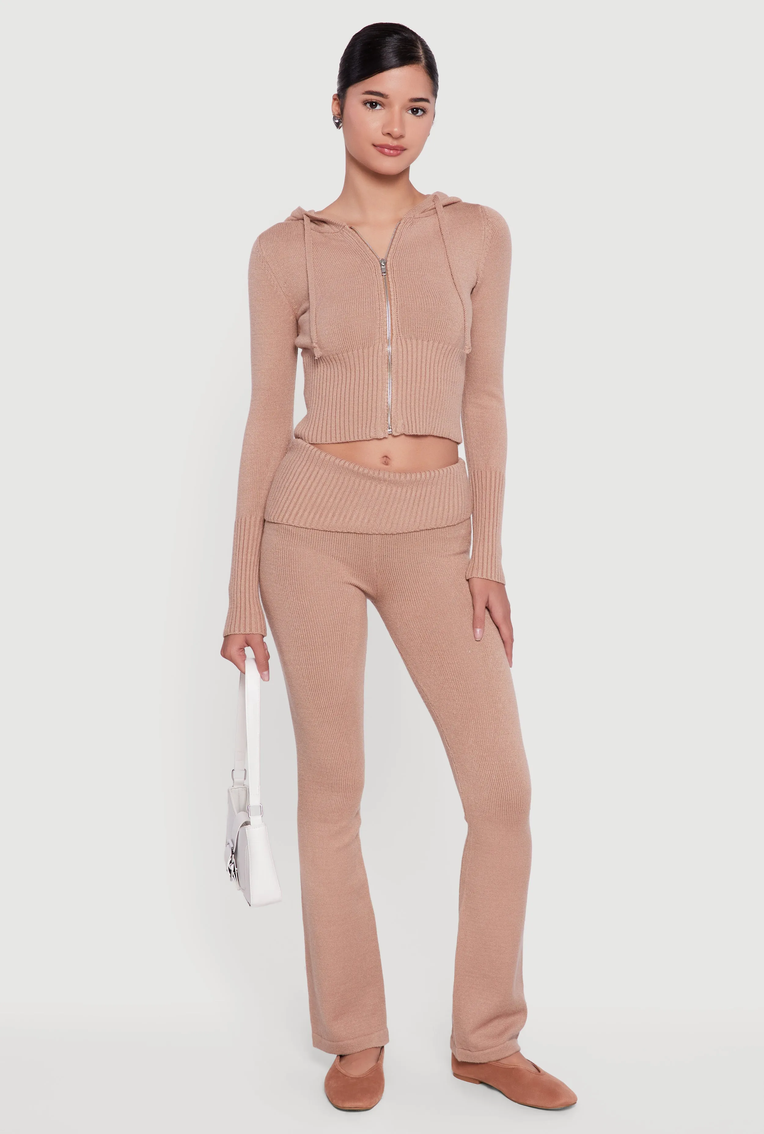 Slim Bootcut Fold Over Pants sold by Rainbow