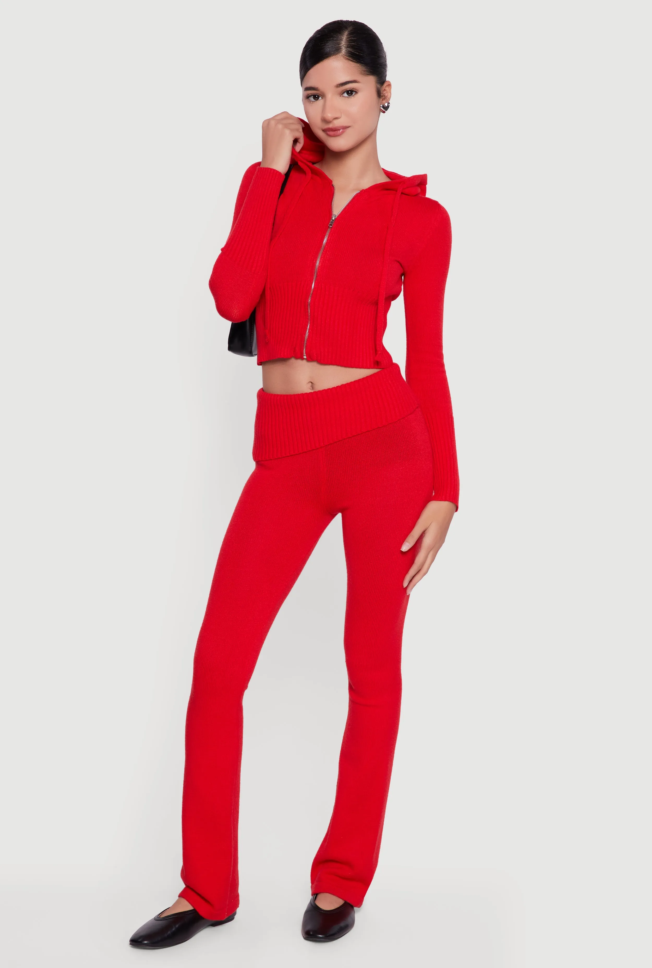 Zip Front Hooded Cropped Sweater sold by Rainbow product image thumbnail 2