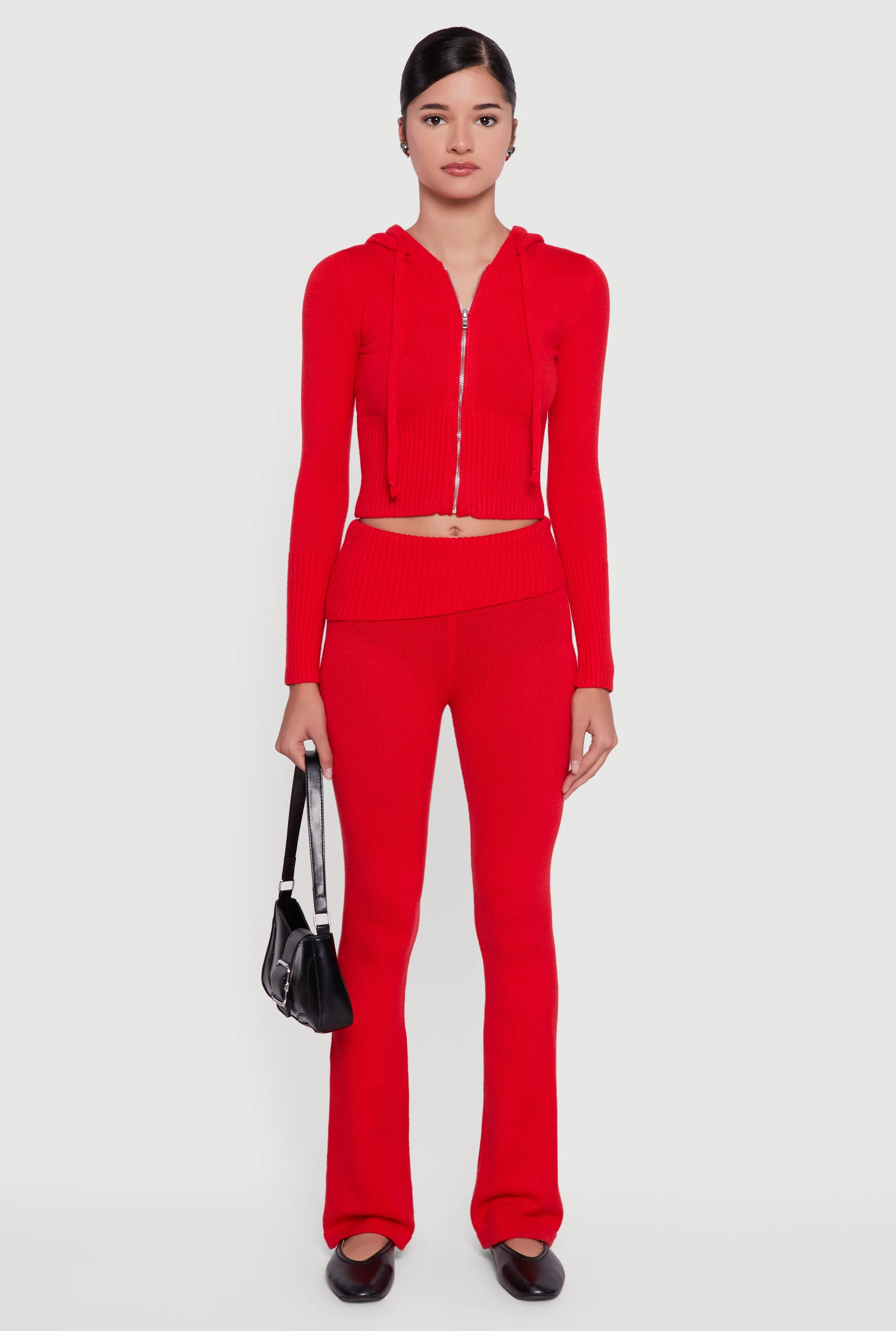 Zip Front Hooded Cropped Sweater sold by Rainbow product image thumbnail 3