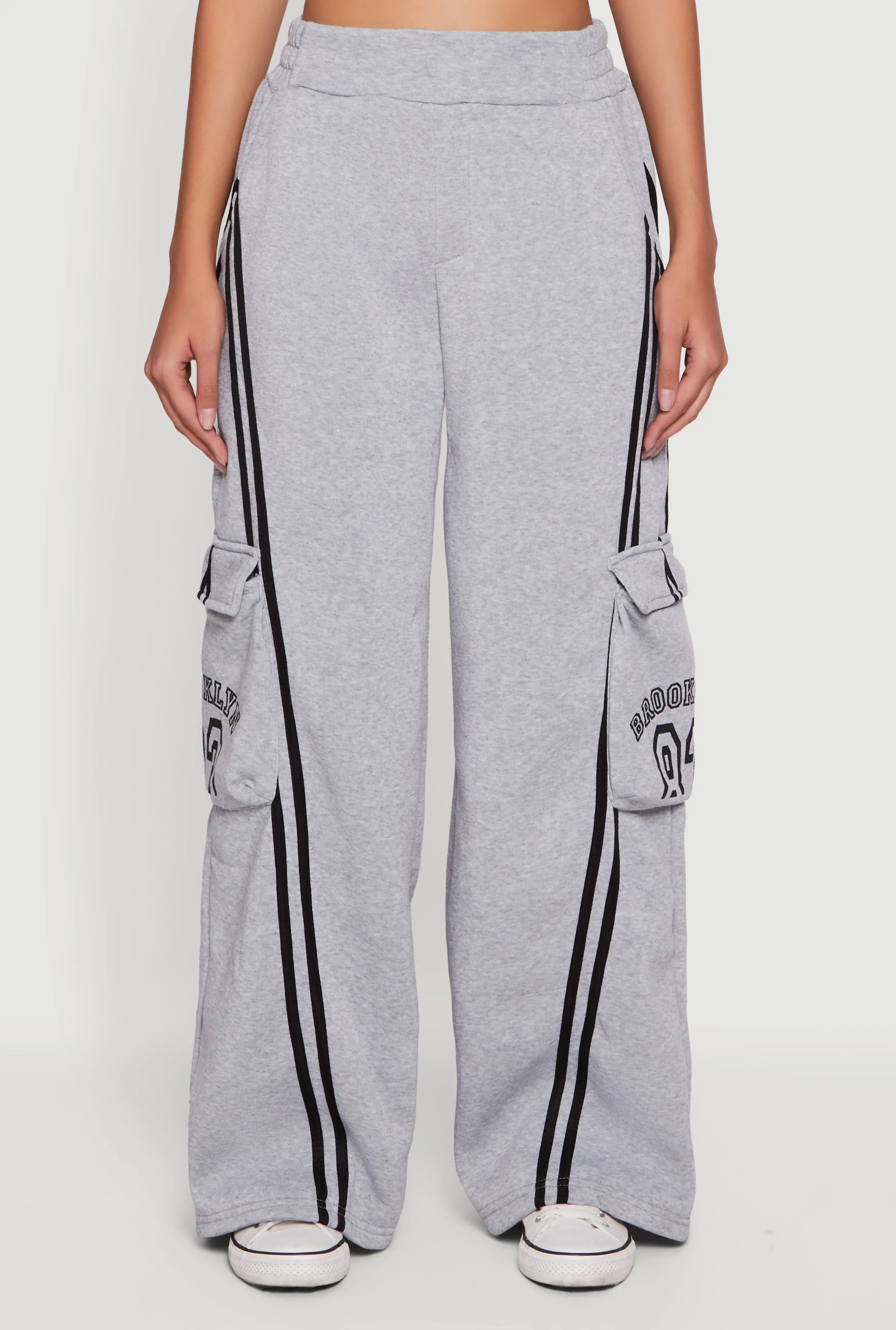 Brooklyn 83 Graphic Varsity Stripe Cargo Sweatpants sold by Rainbow product image thumbnail 5
