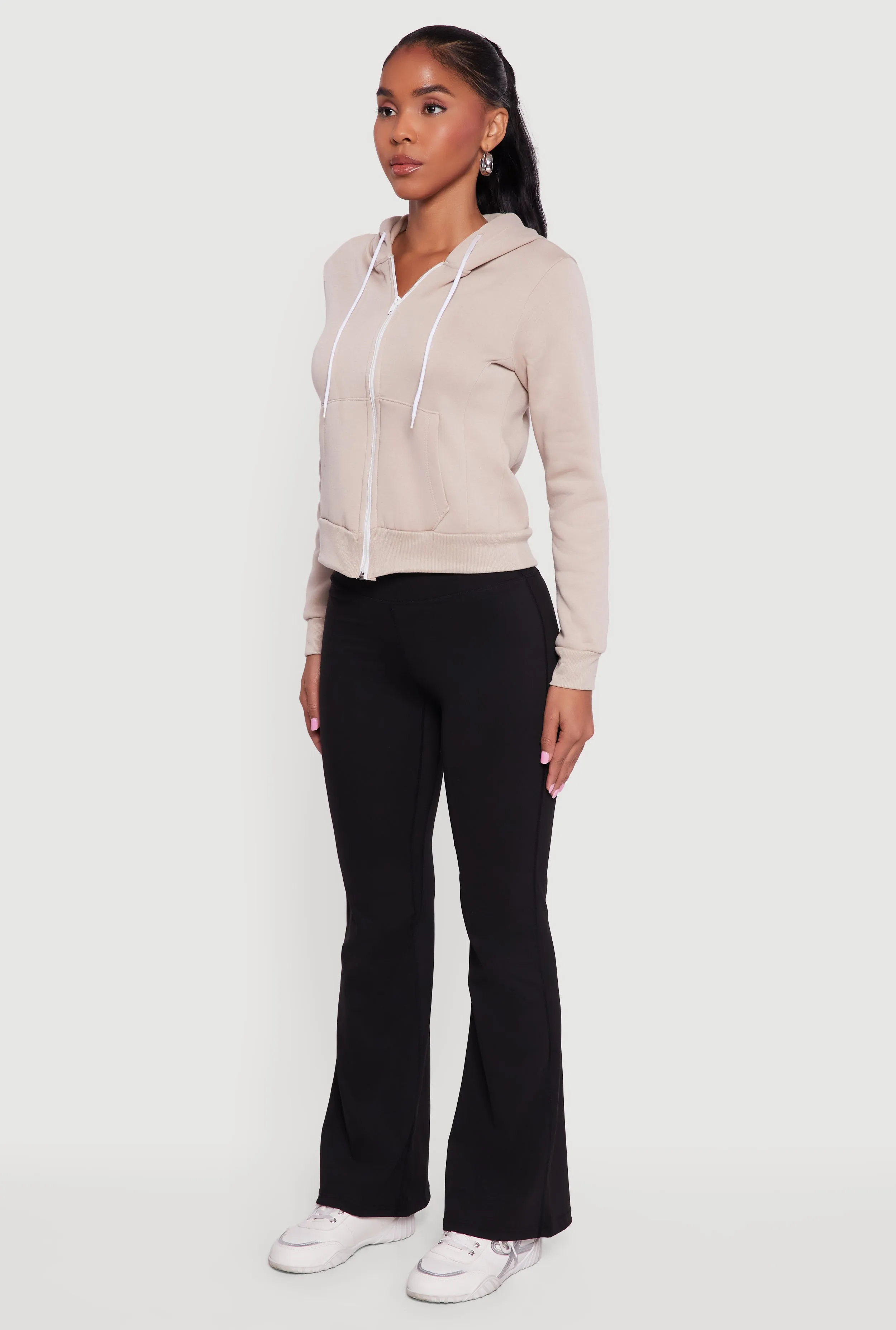 Contrast Zip Front Drawstring Hoodie sold by Rainbow product image thumbnail 5